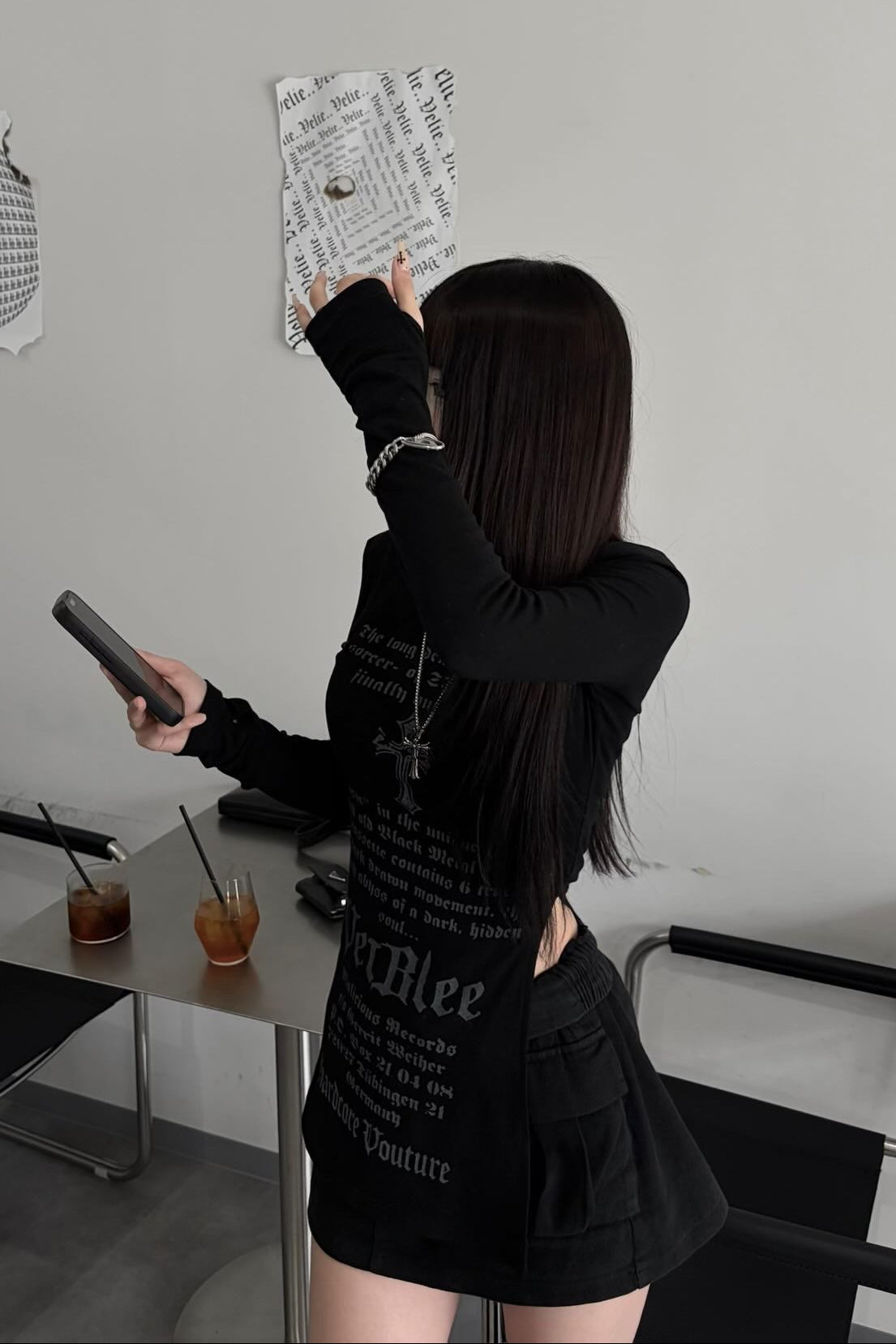 フーディーレタリングロング丈トップス KSG21200