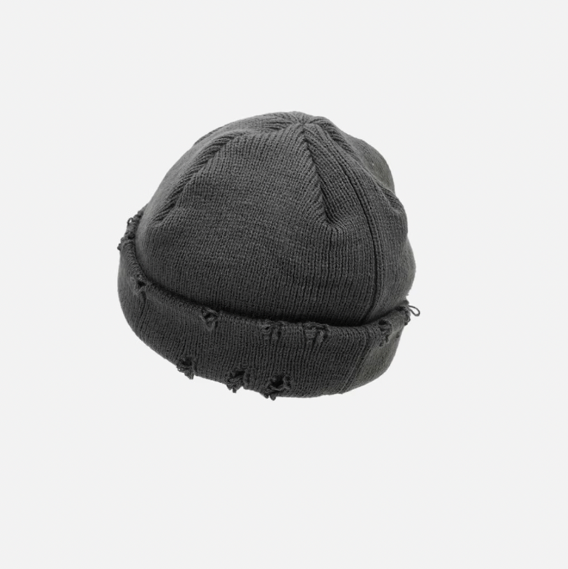シルバーロゴダメージニット帽 KSG17923 | 韓国ストリートファッション 