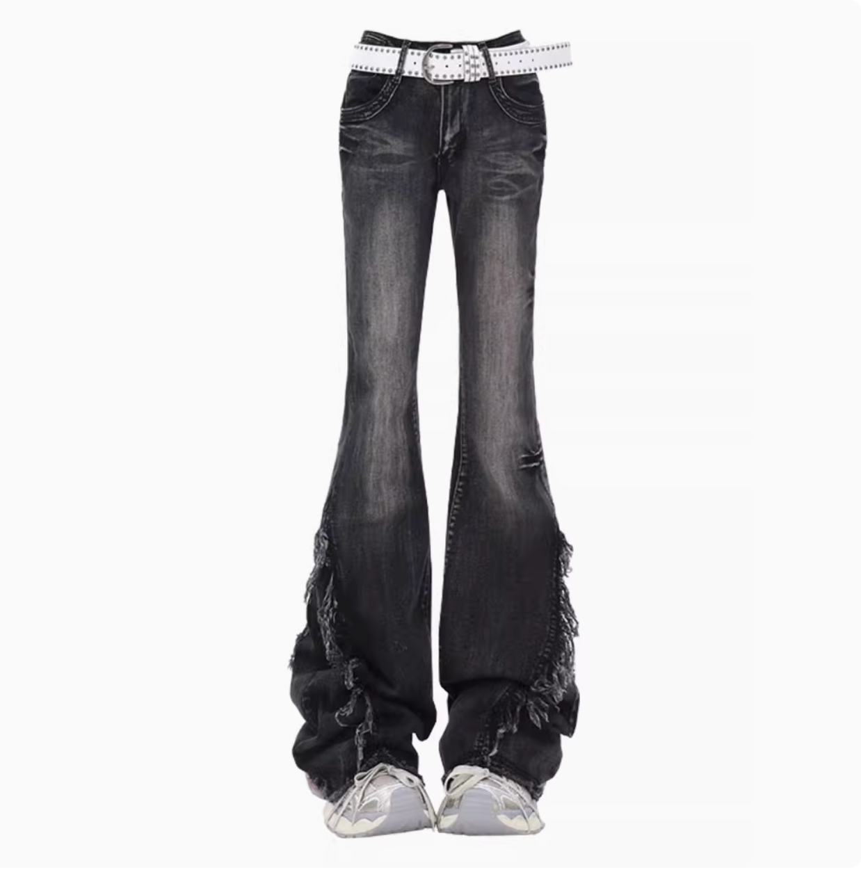 Washed Stretch Fringe Denim KSG19300