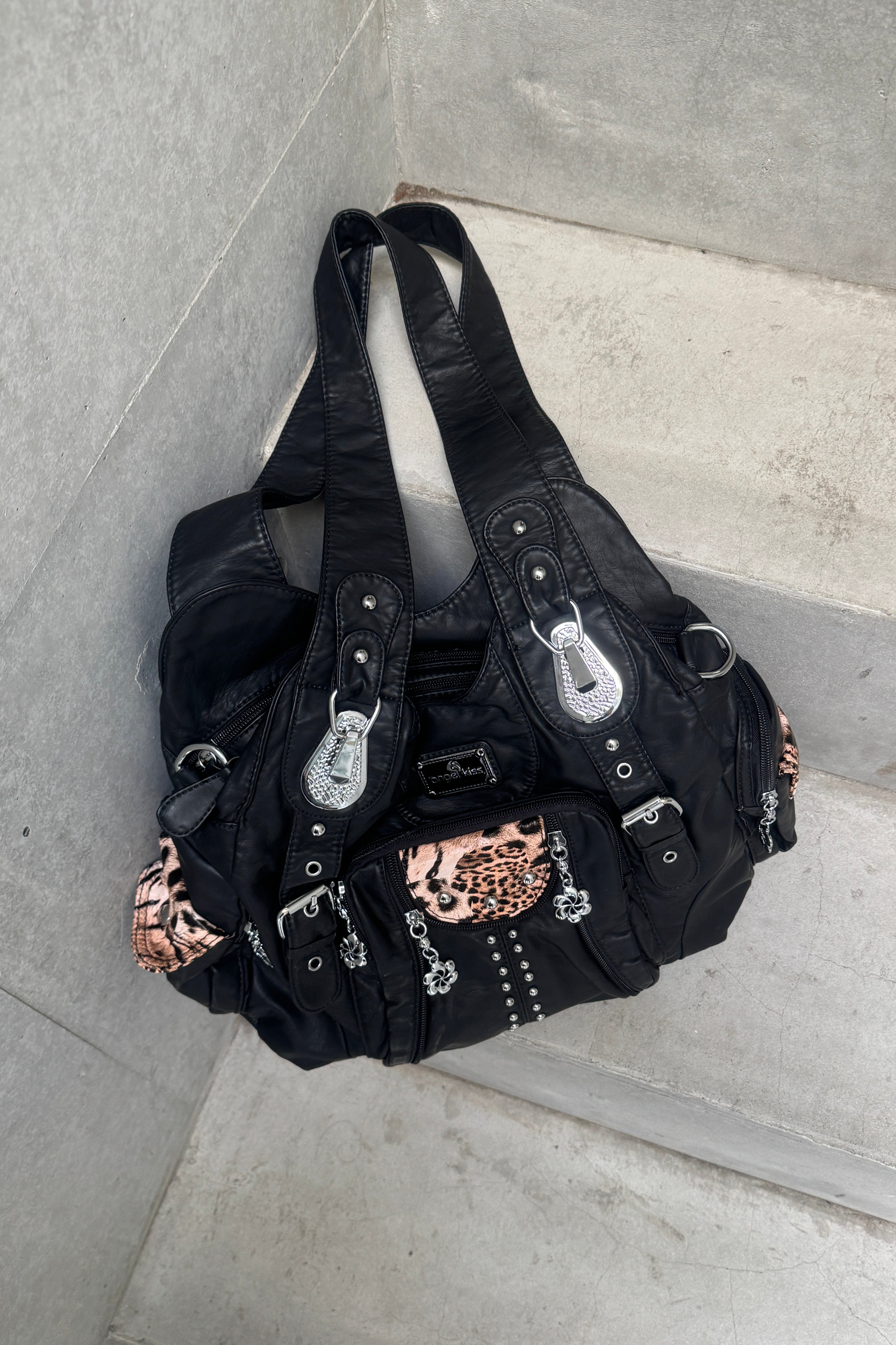 reopard leather 2way bag KSG40074