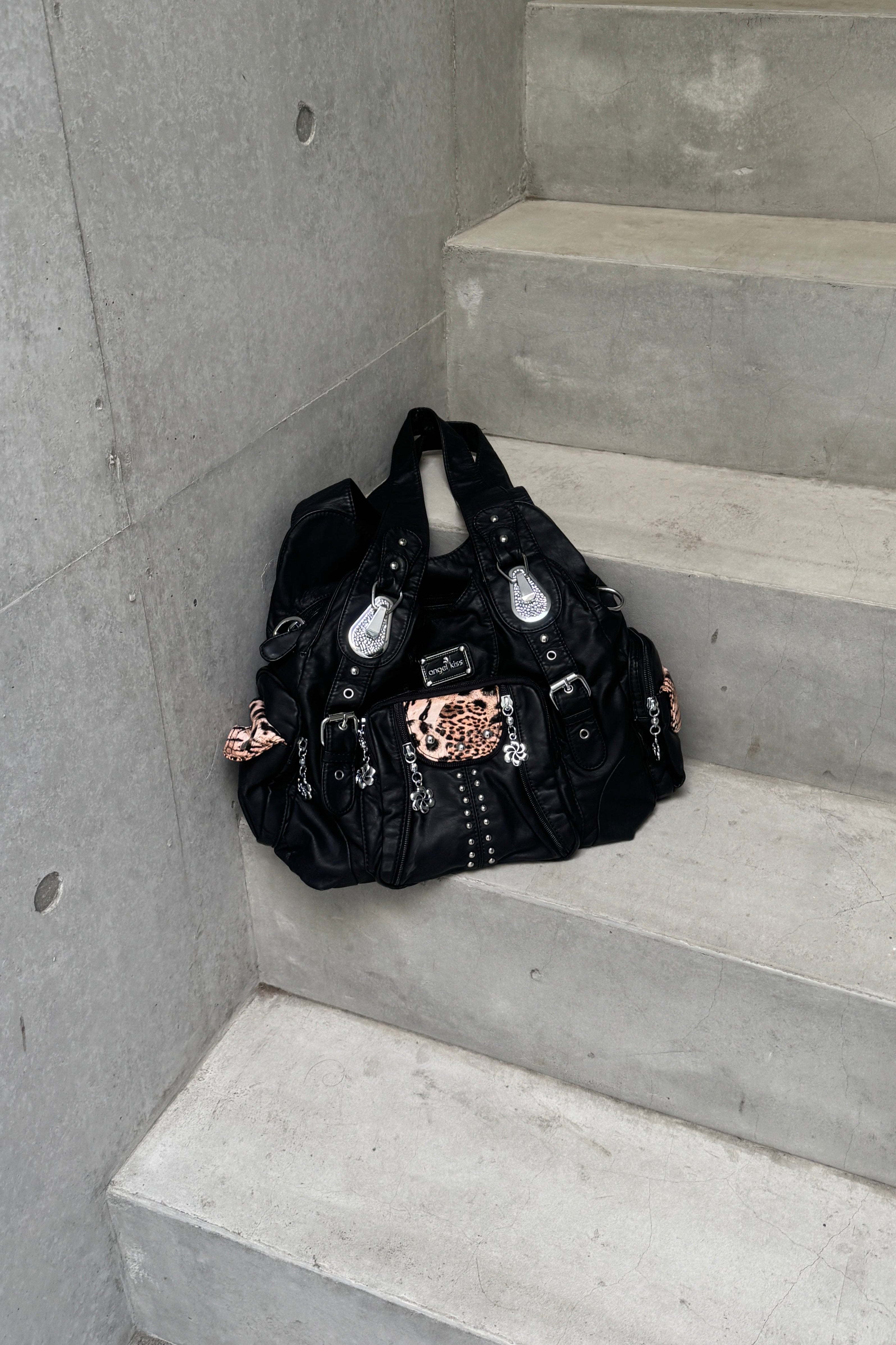 reopard leather 2way bag KSG40074