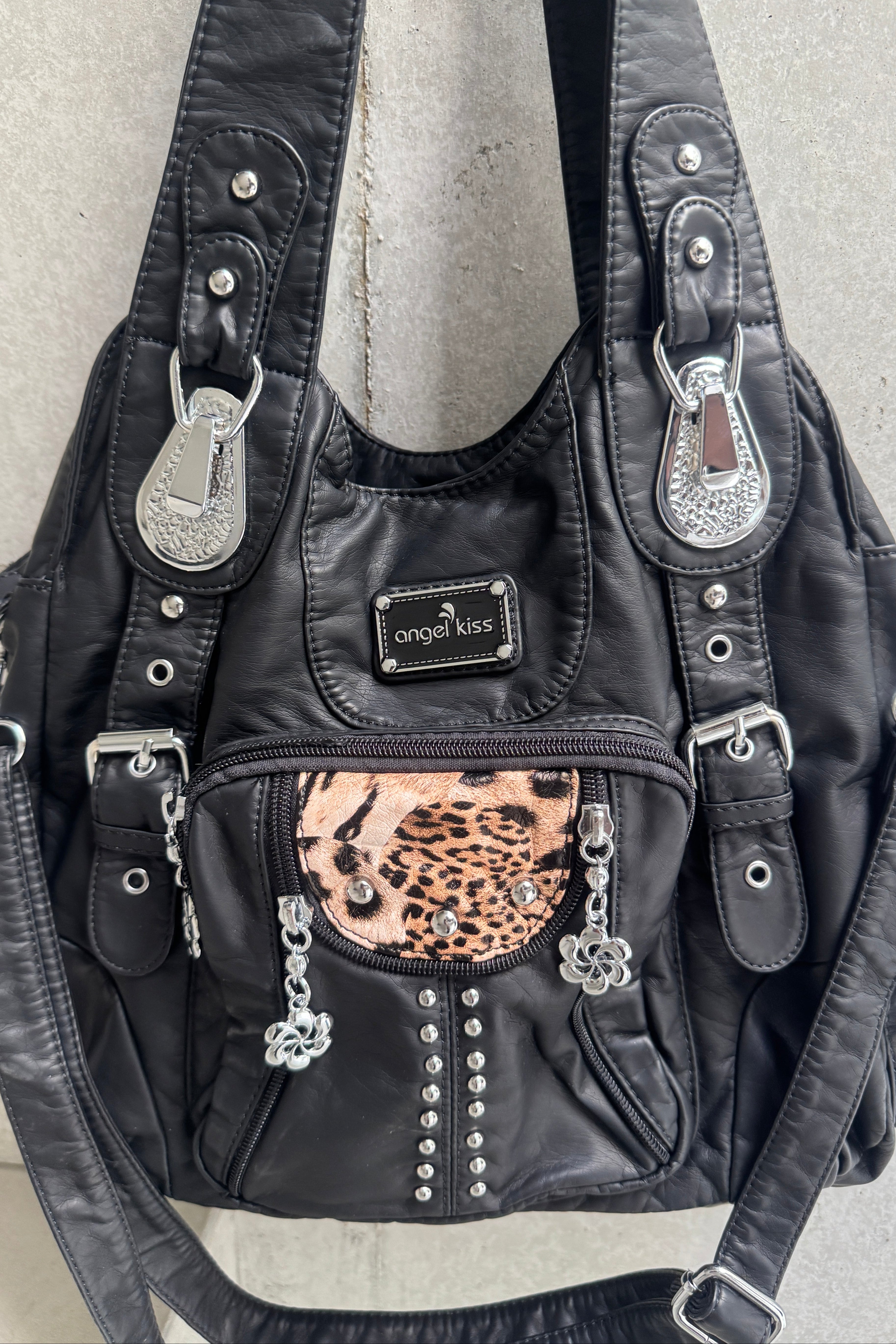 reopard leather 2way bag KSG40074