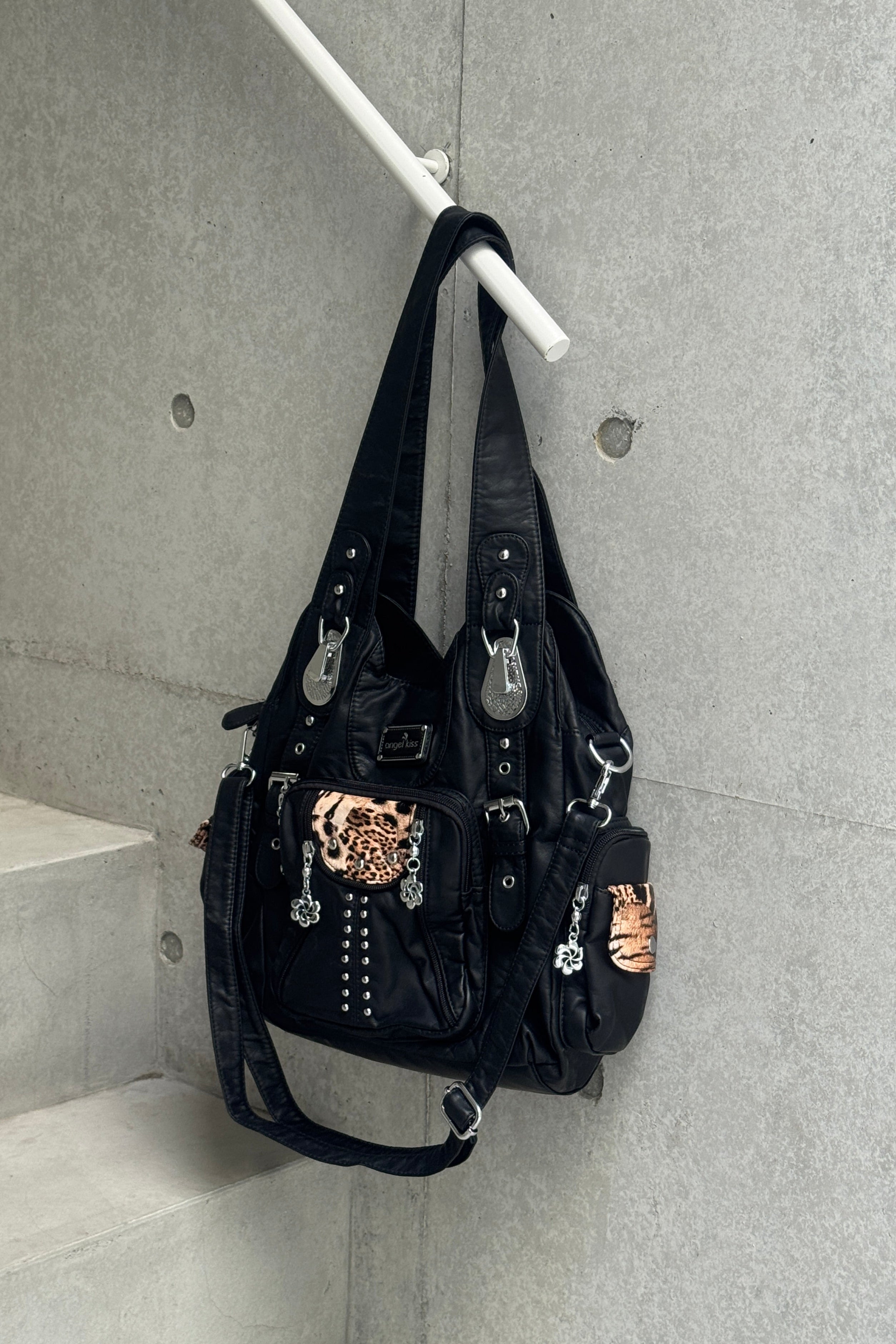 reopard leather 2way bag KSG40074