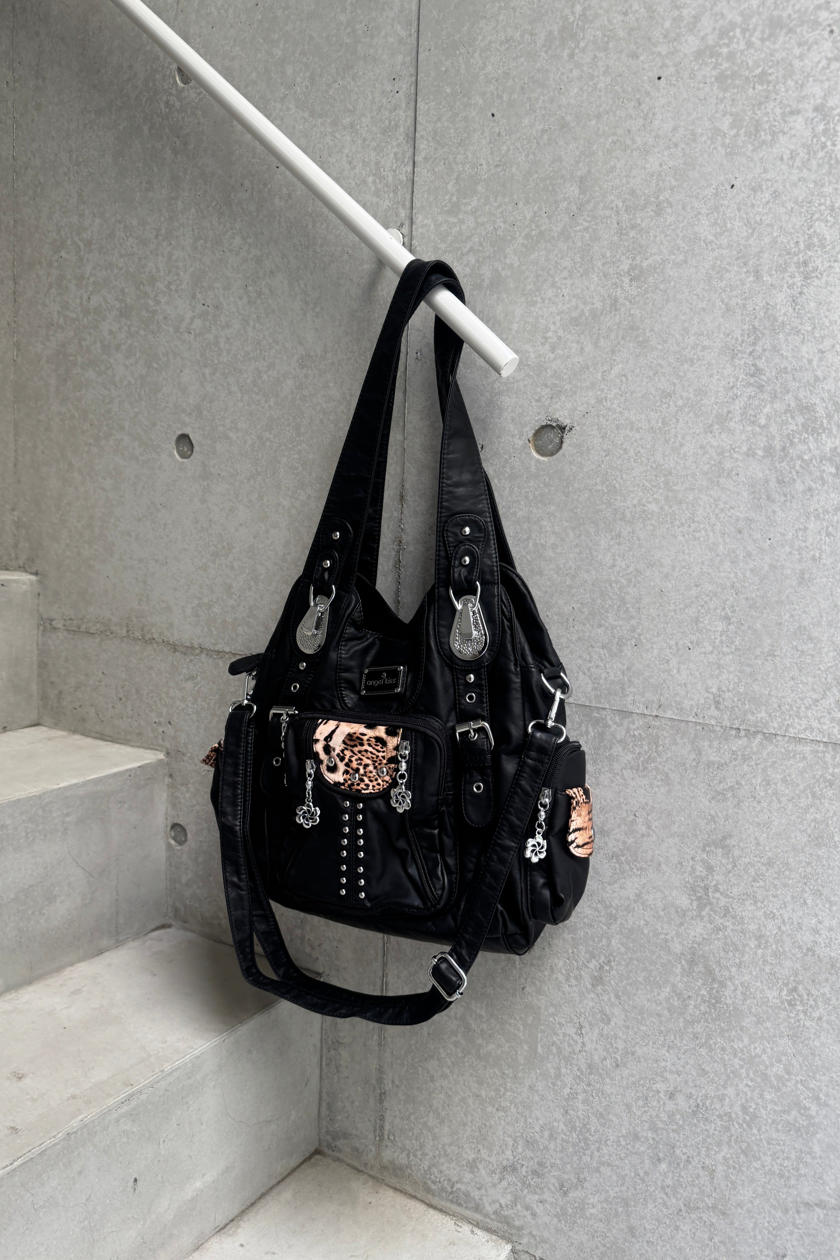 reopard leather 2way bag KSG40074