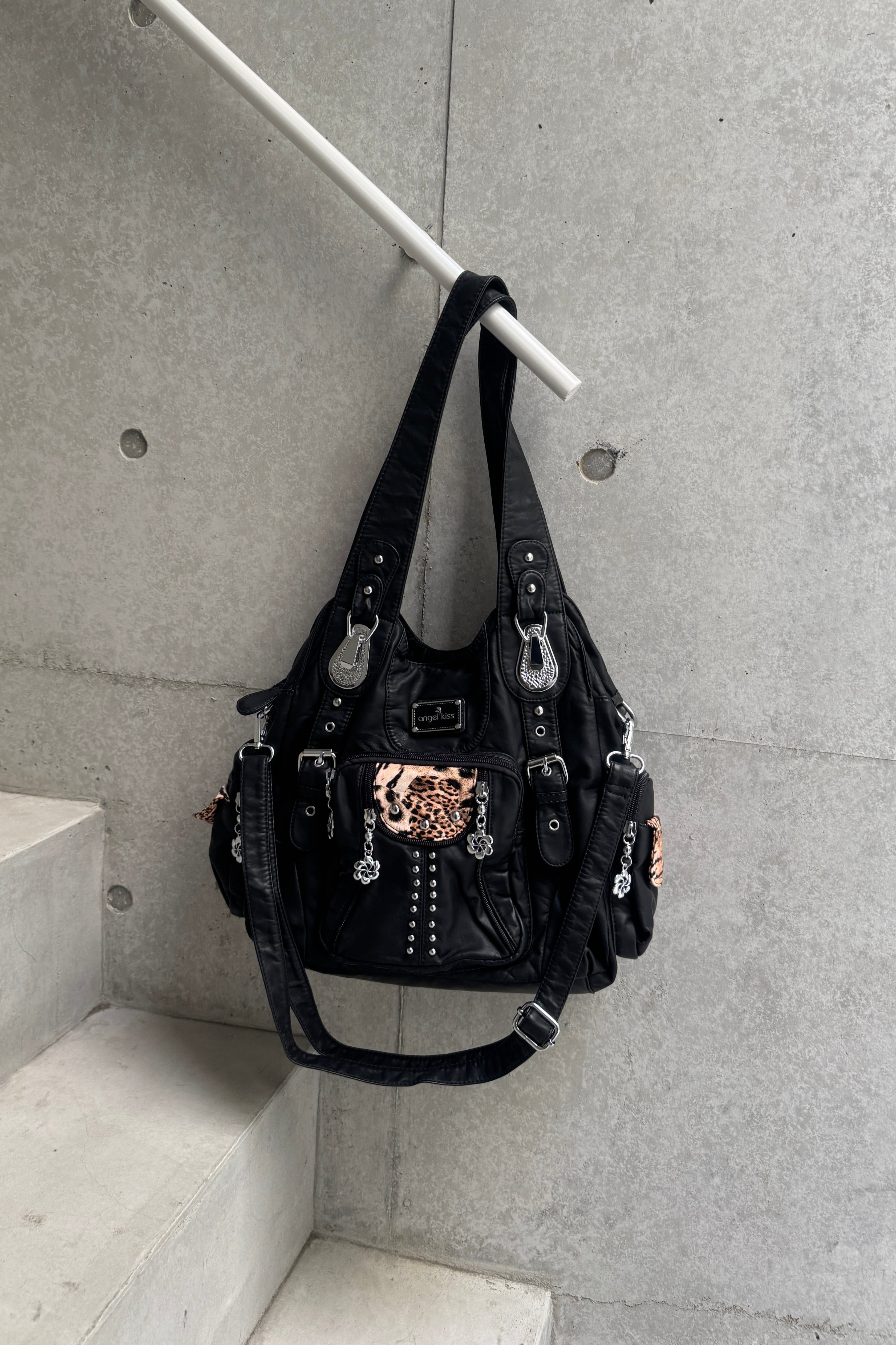 reopard leather 2way bag KSG40074