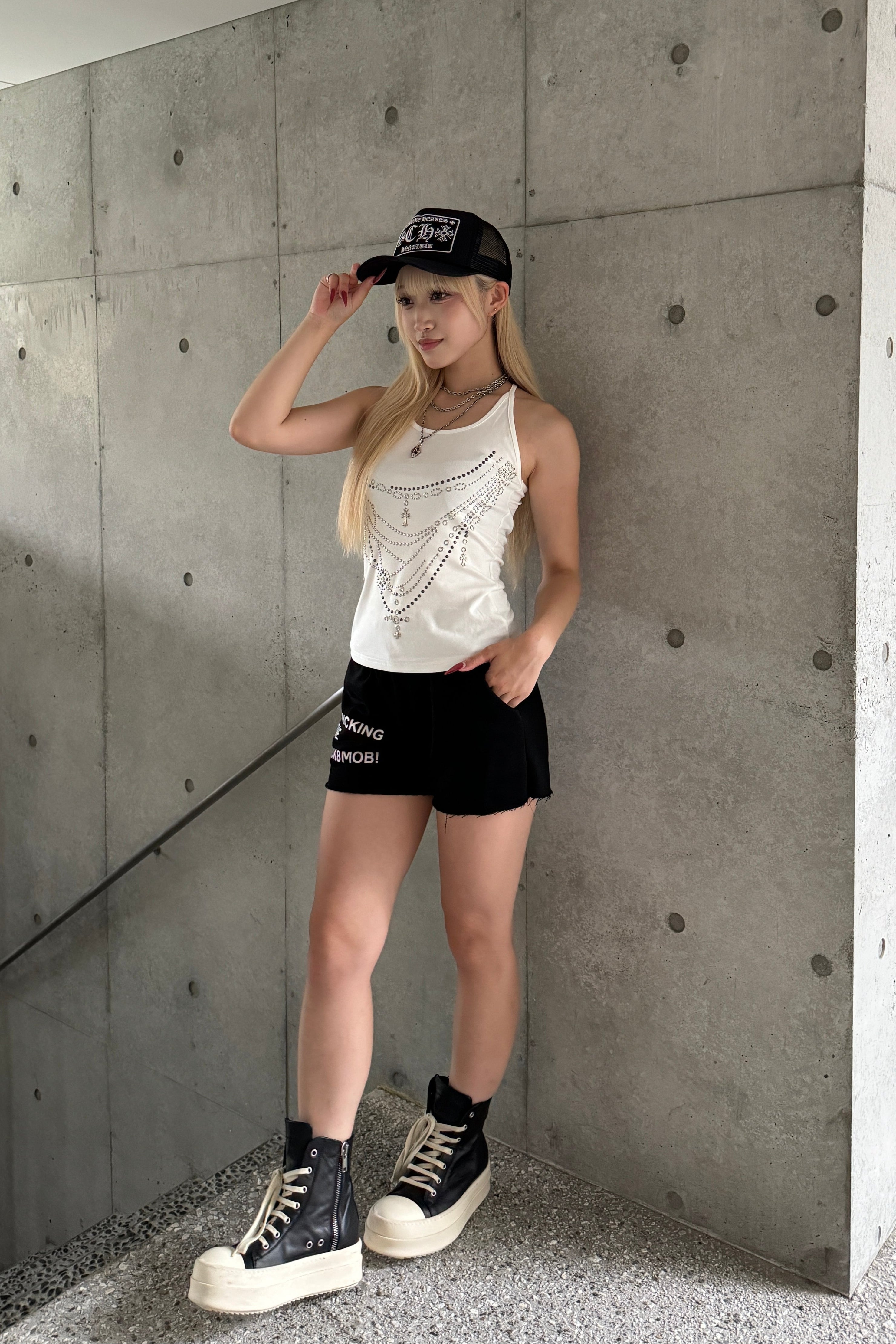 raw hem sweat short pants KSG19311