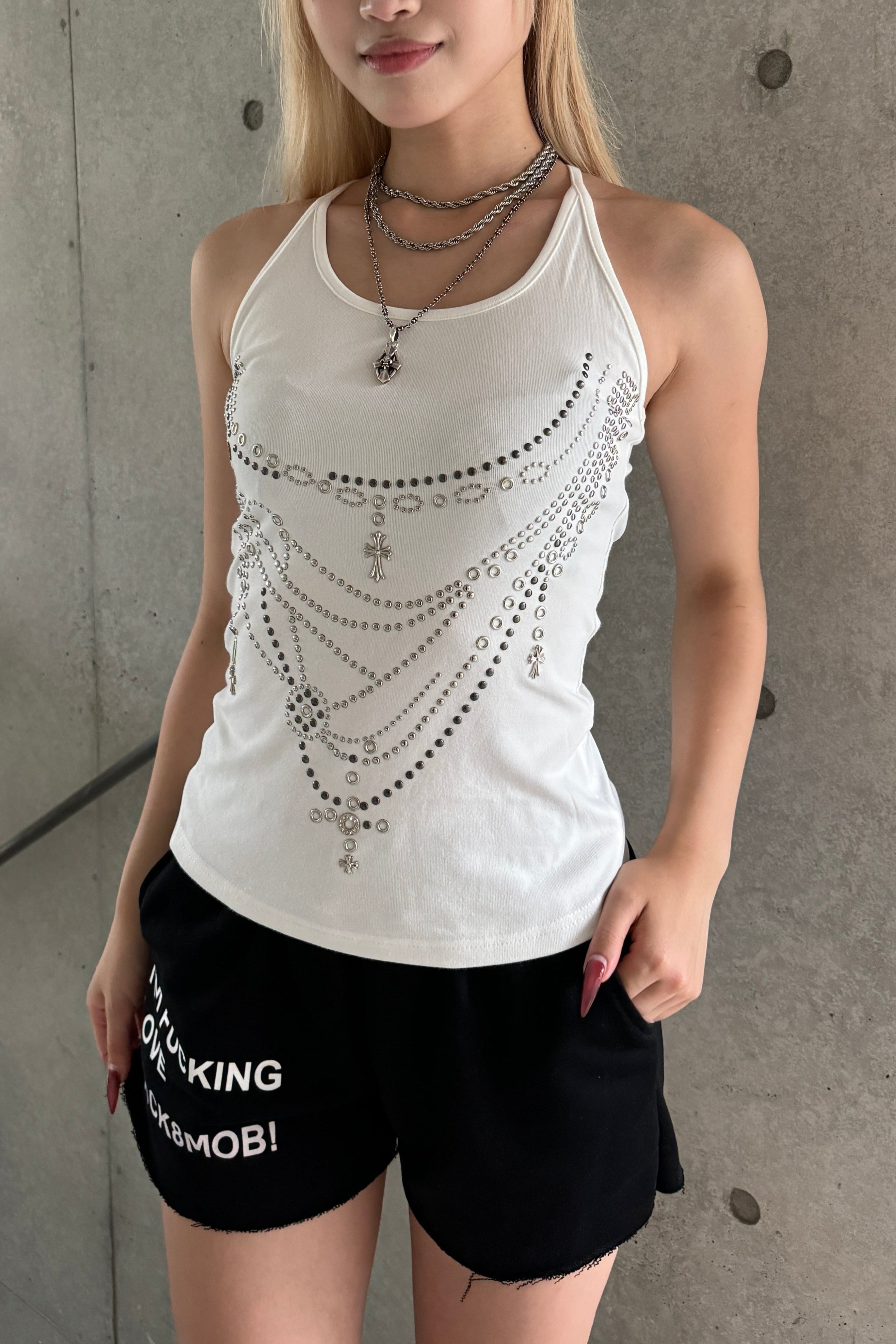 cross chain neckless top KSG20917