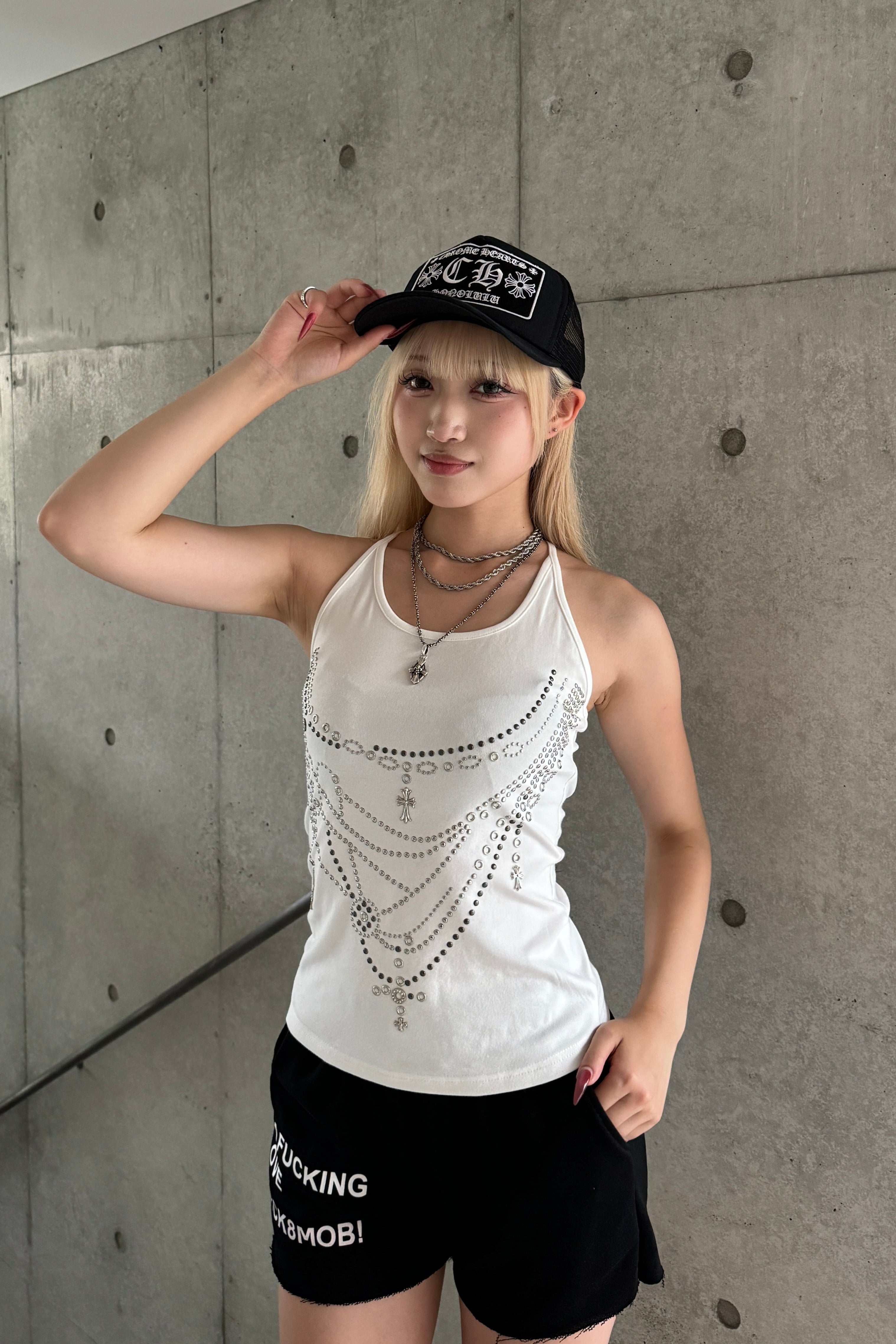 cross chain neckless top KSG20917