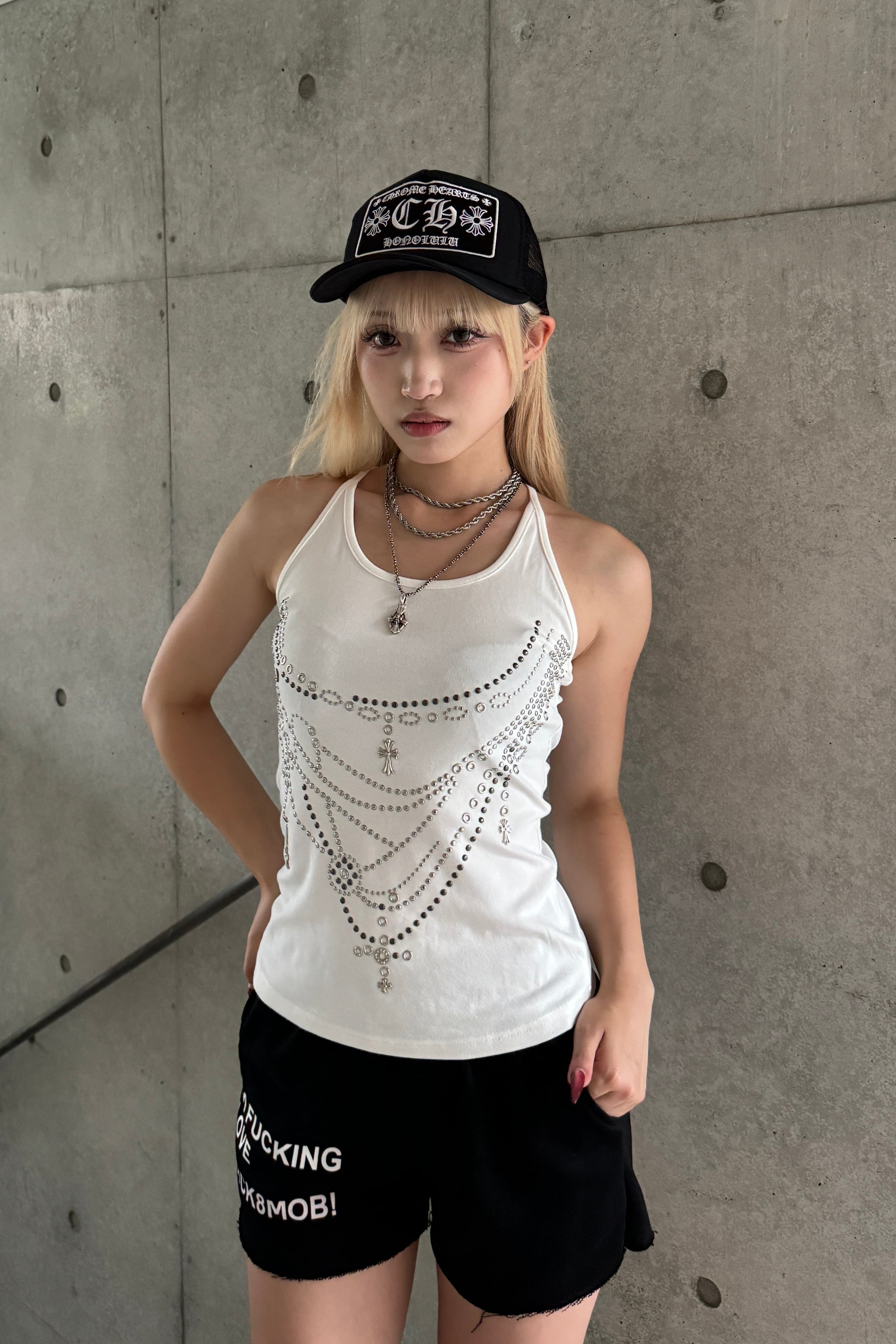 cross chain neckless top KSG20917