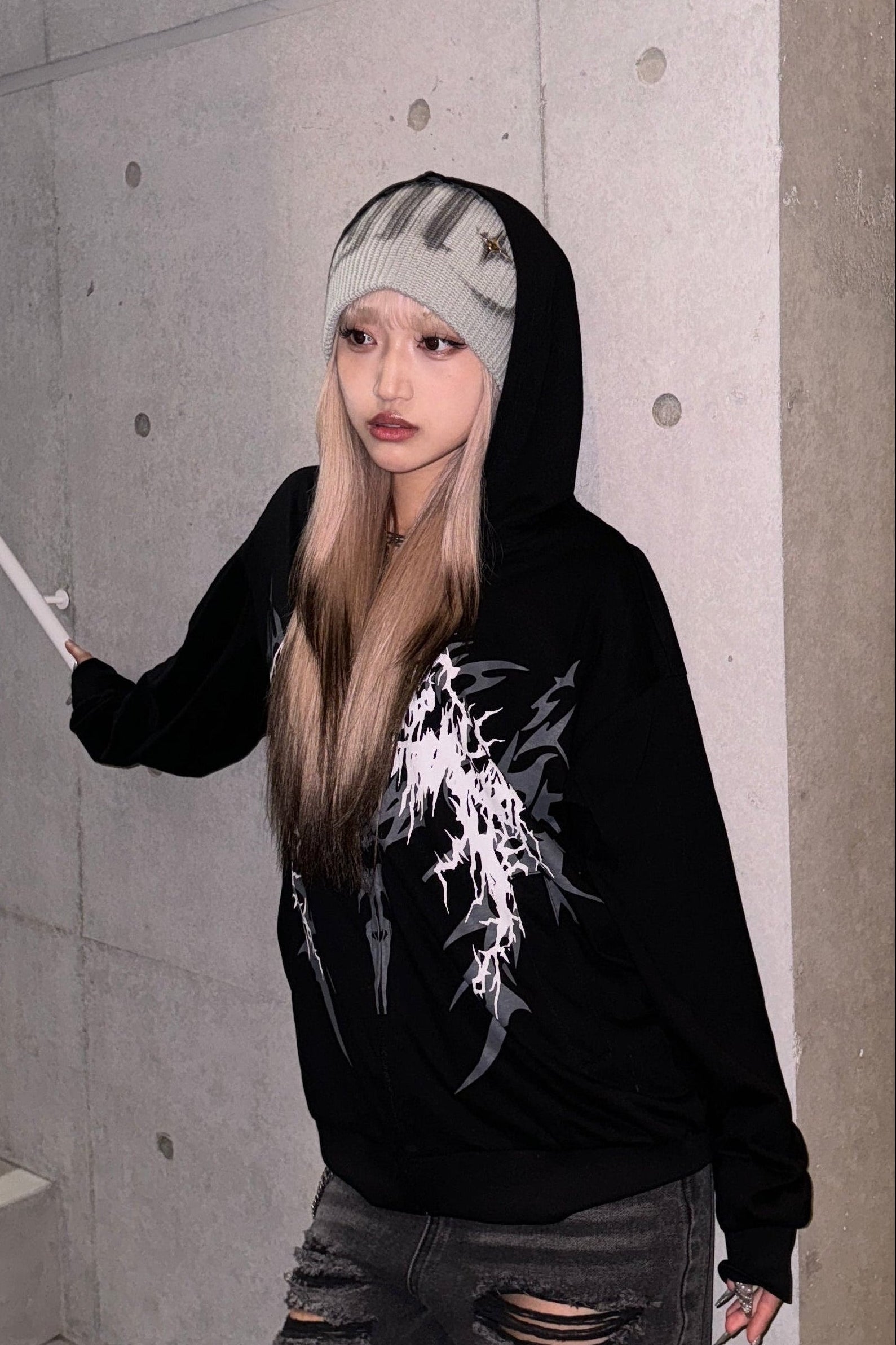 トライバルデザインオーバーパーカー KSG21139