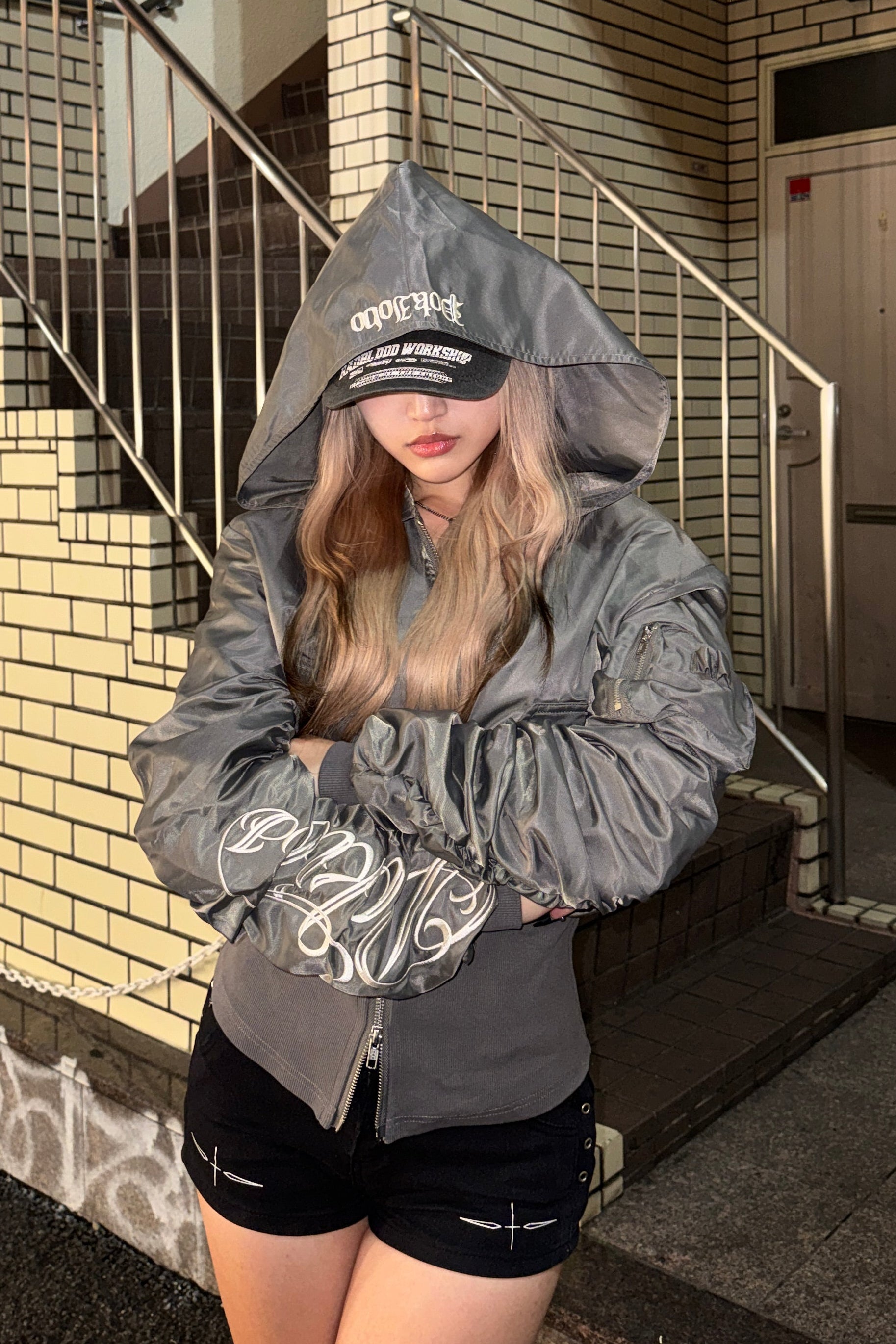 アシンメトリーダブルジップフーディ KSG30079