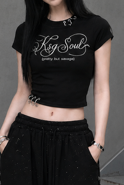 ピアスビジューTシャツ KSG21299