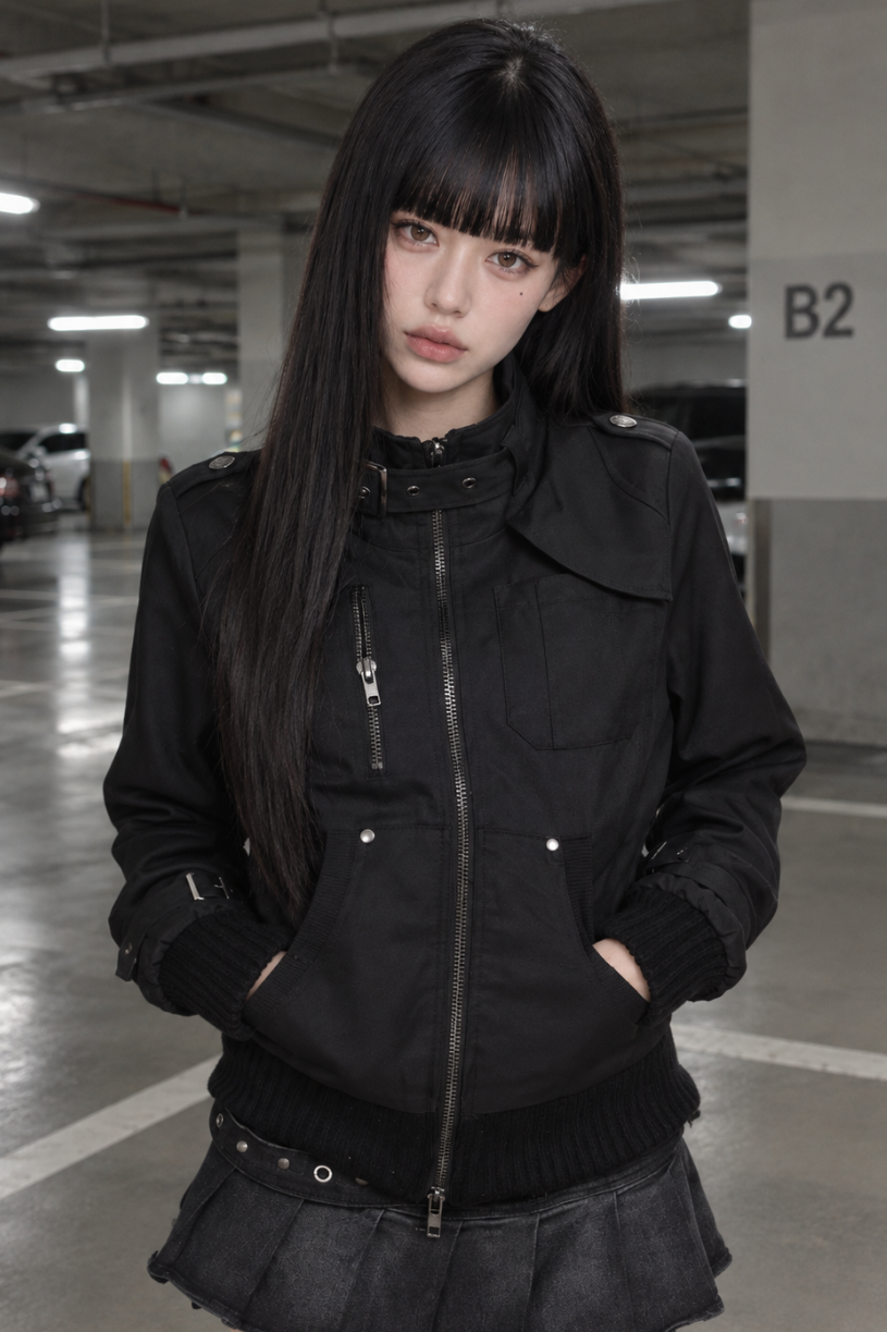 ベルトハイネックジップジャケット KSG30127