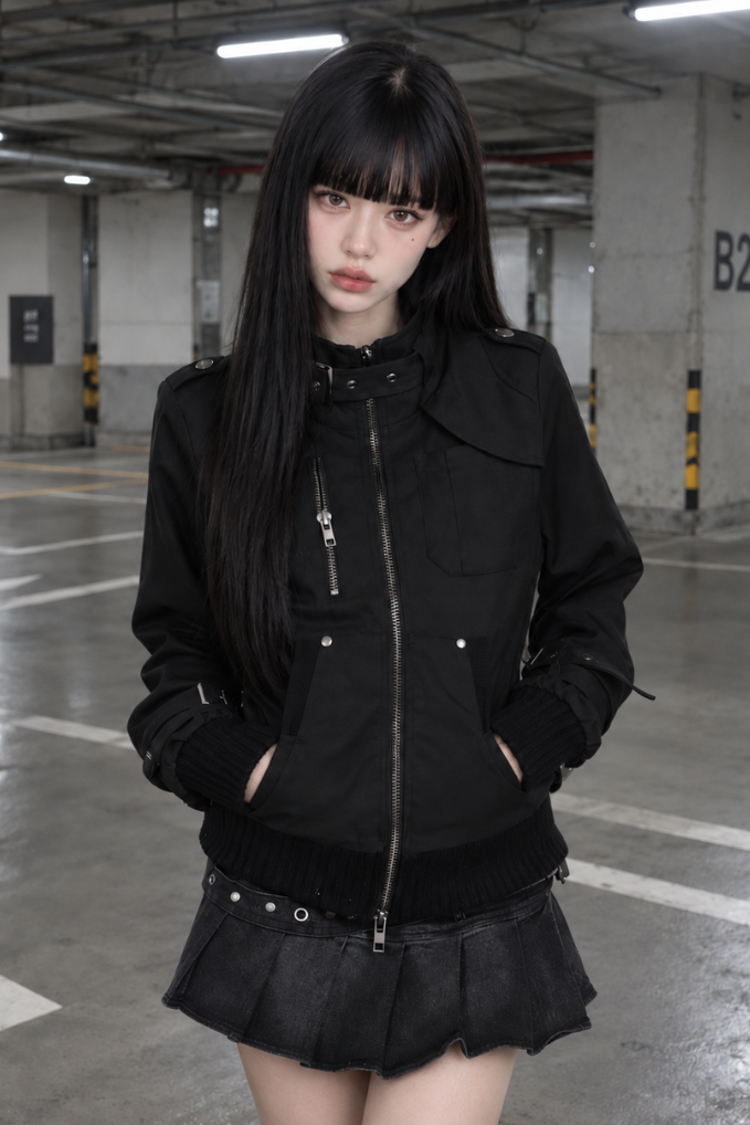 ベルトハイネックジップジャケット KSG30127
