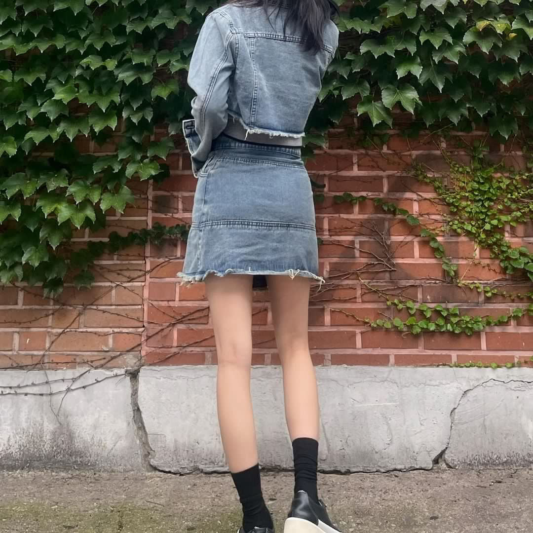デニムジャケットセットアップ KSG17489 | 韓国ストリートファッション 