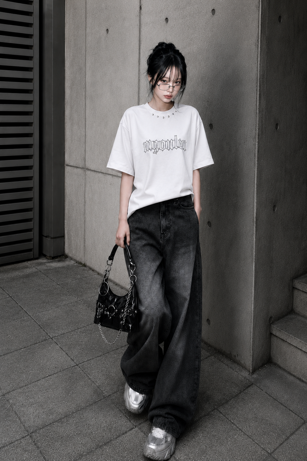 オーバーダブルラインストーンTシャツ KSG21344
