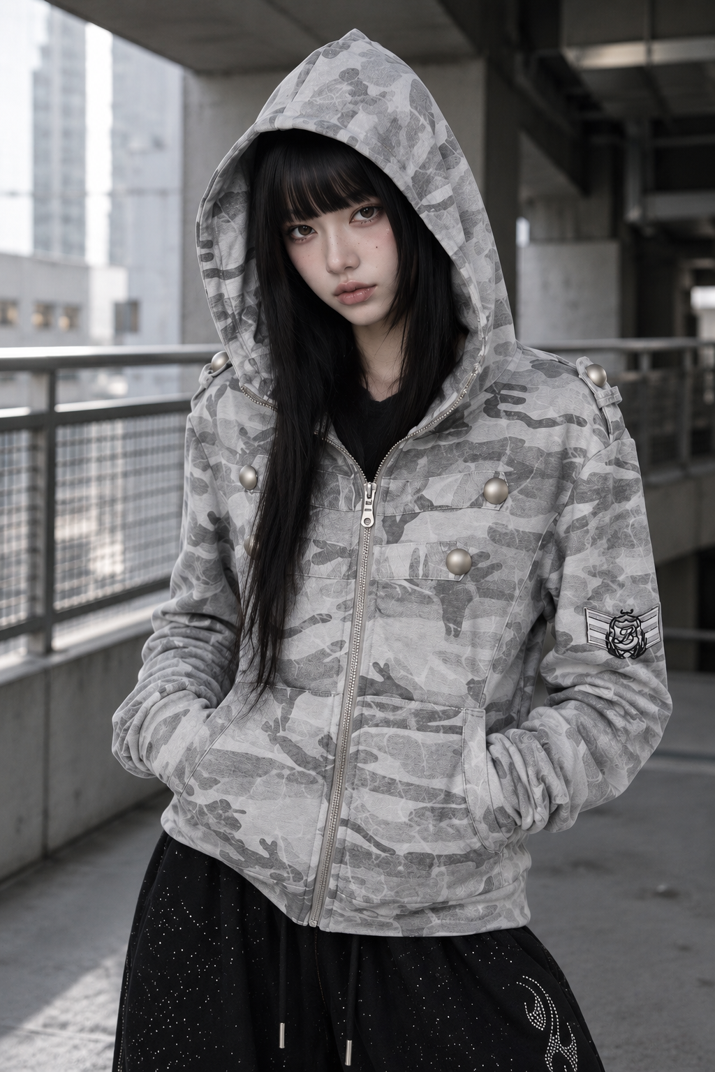 カモフラナポレオンハイネックジャケット KSG30123
