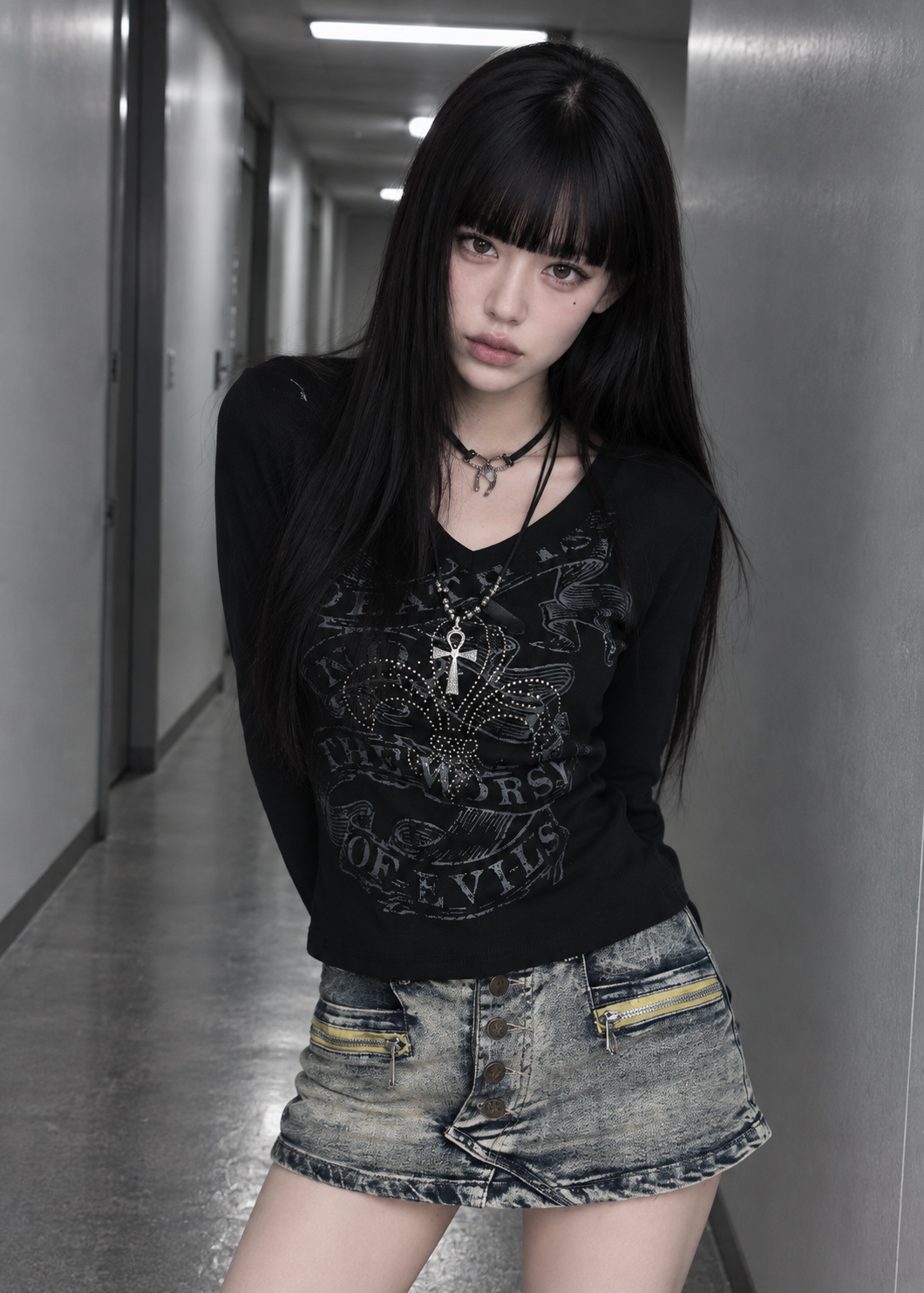 スタッズゴシックロングスリーブTシャツ KSG21411