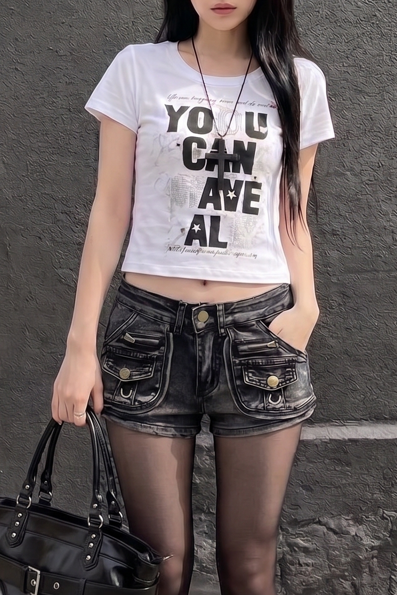 レタリングデザインスタッズTシャツ KSG21342
