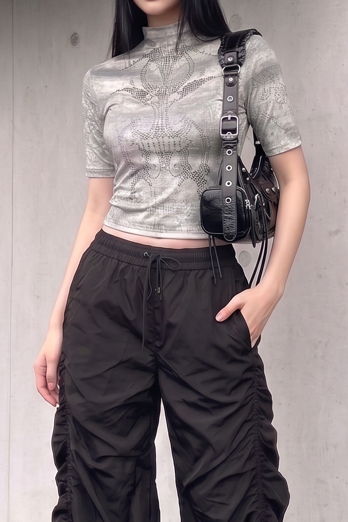 グラフィックトライバルスタッズTシャツ KSG21345