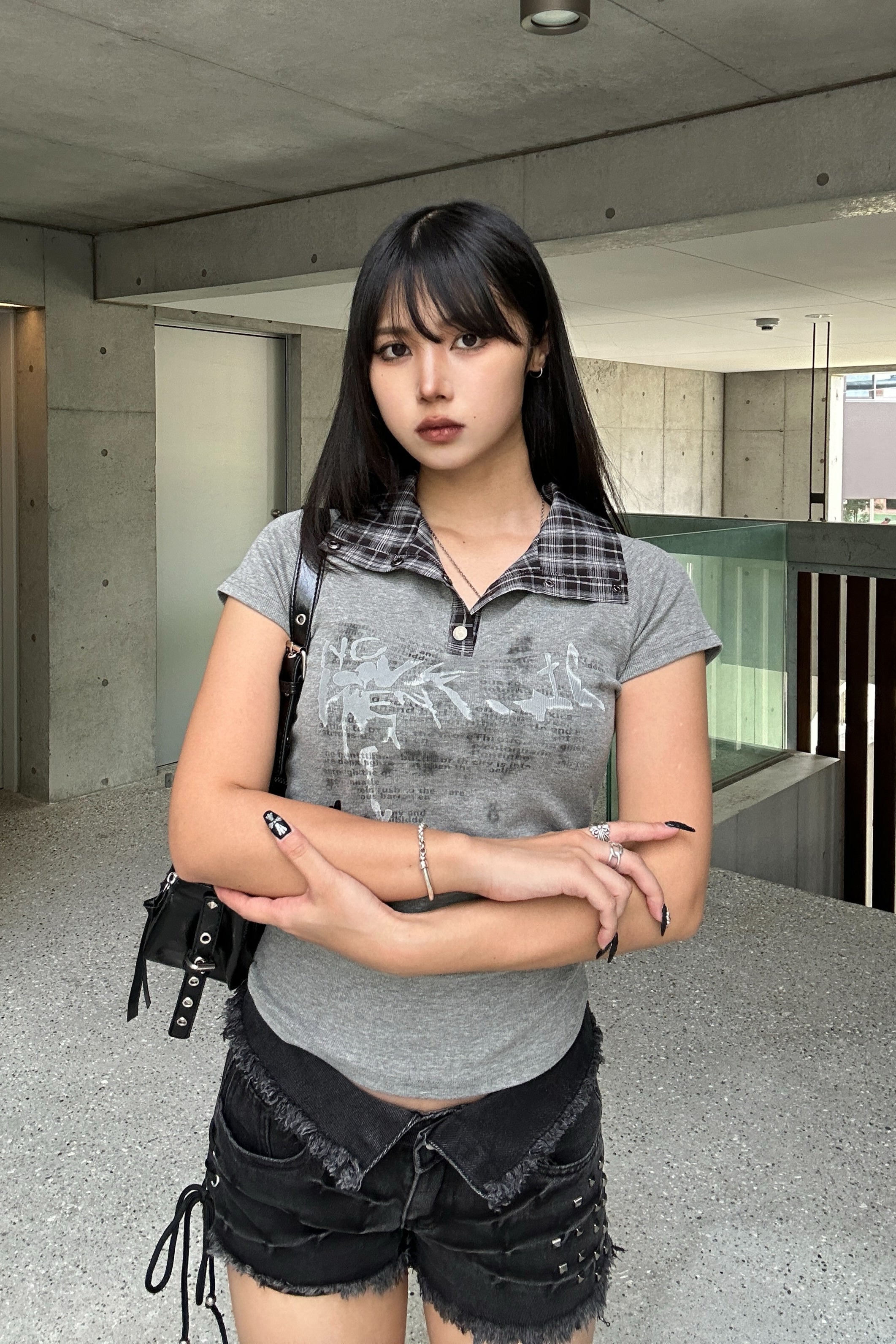 check neck shirring top KSG20923