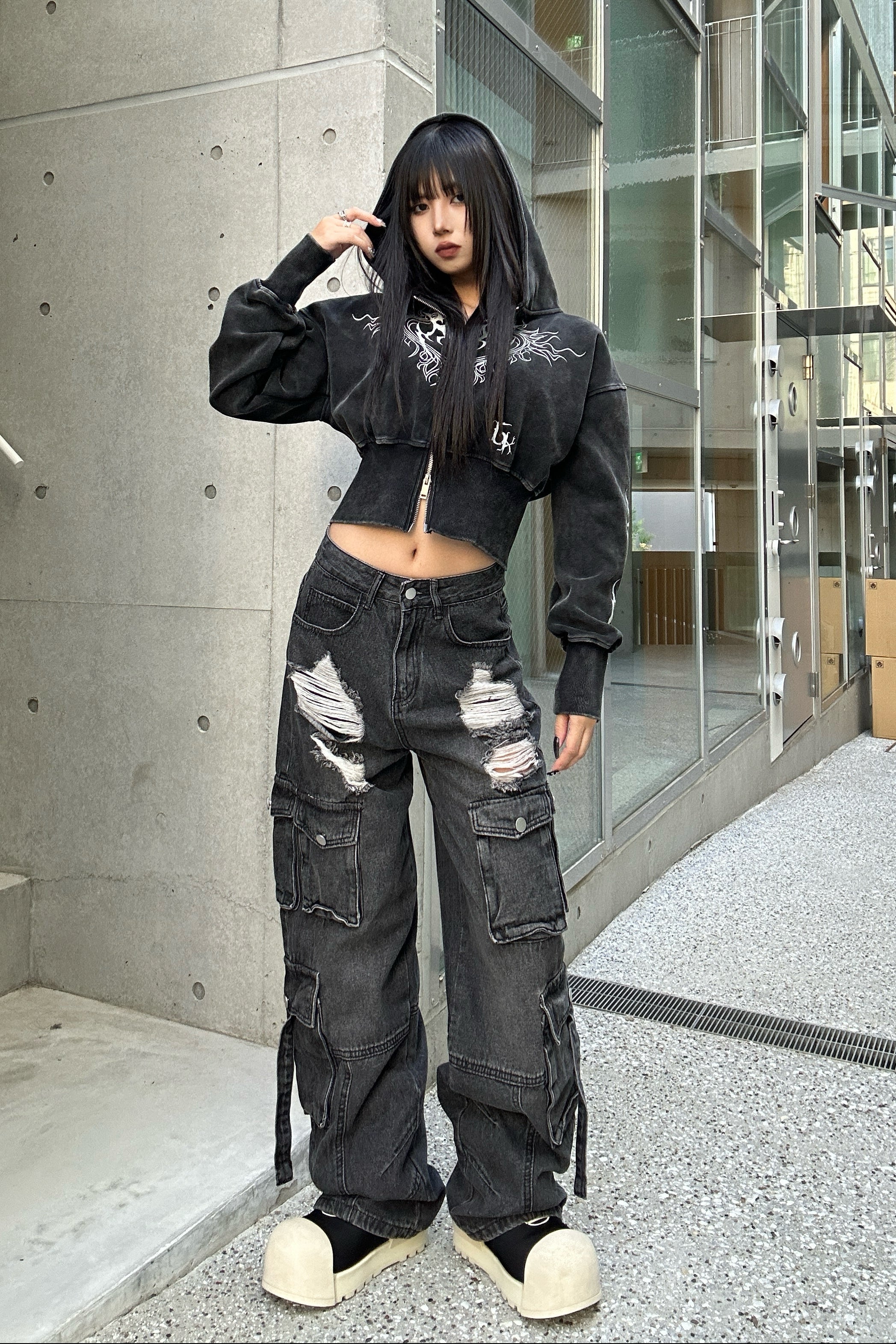 ダメージポケットカーゴデニム KSG19384