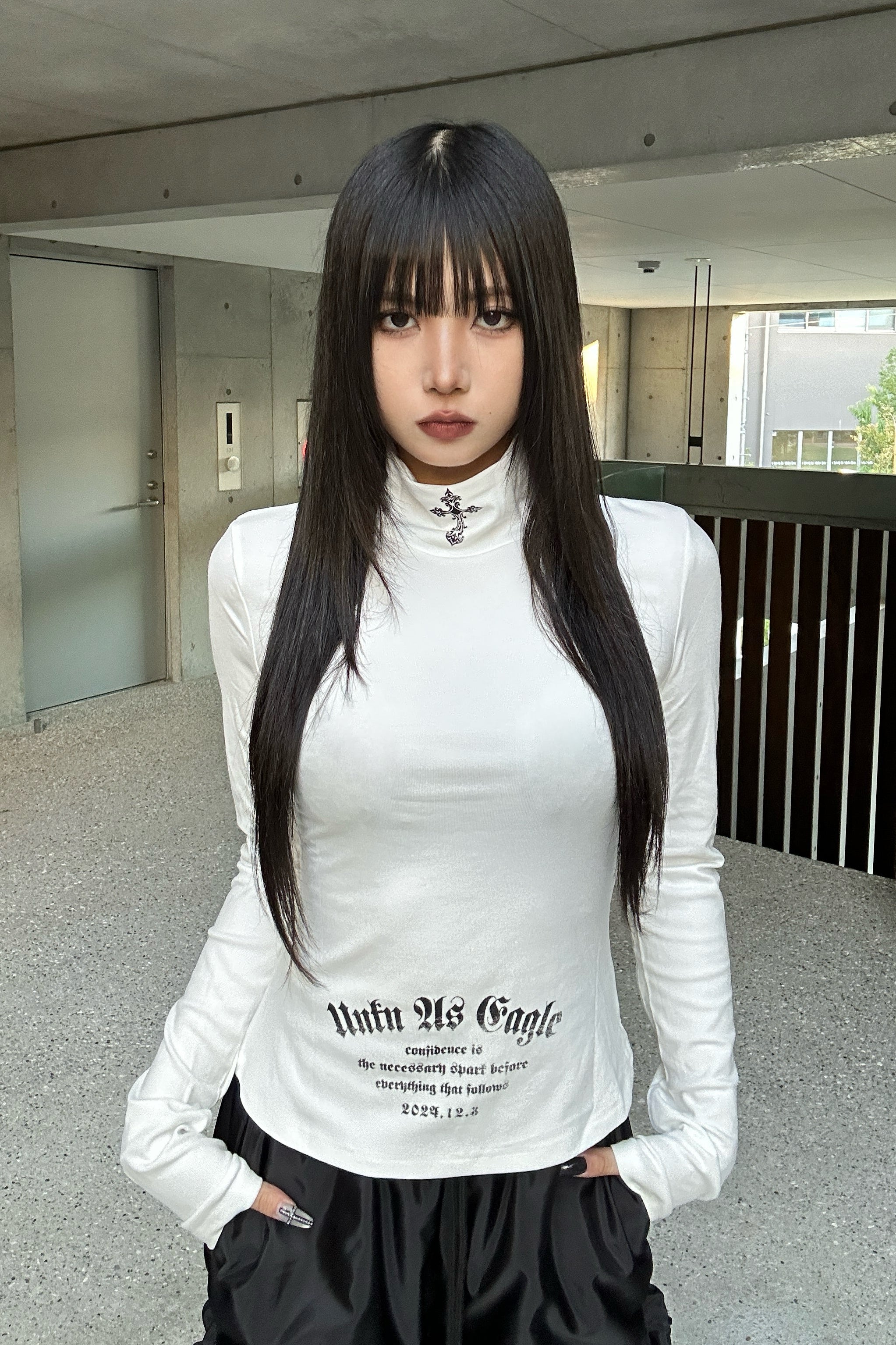 High Neck Gothic Top KSG21038