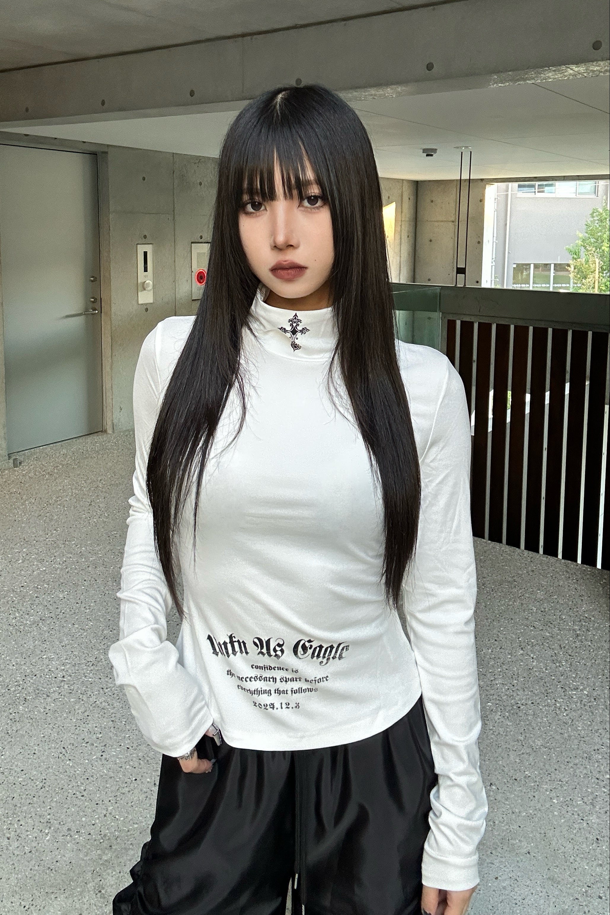 High Neck Gothic Top KSG21038