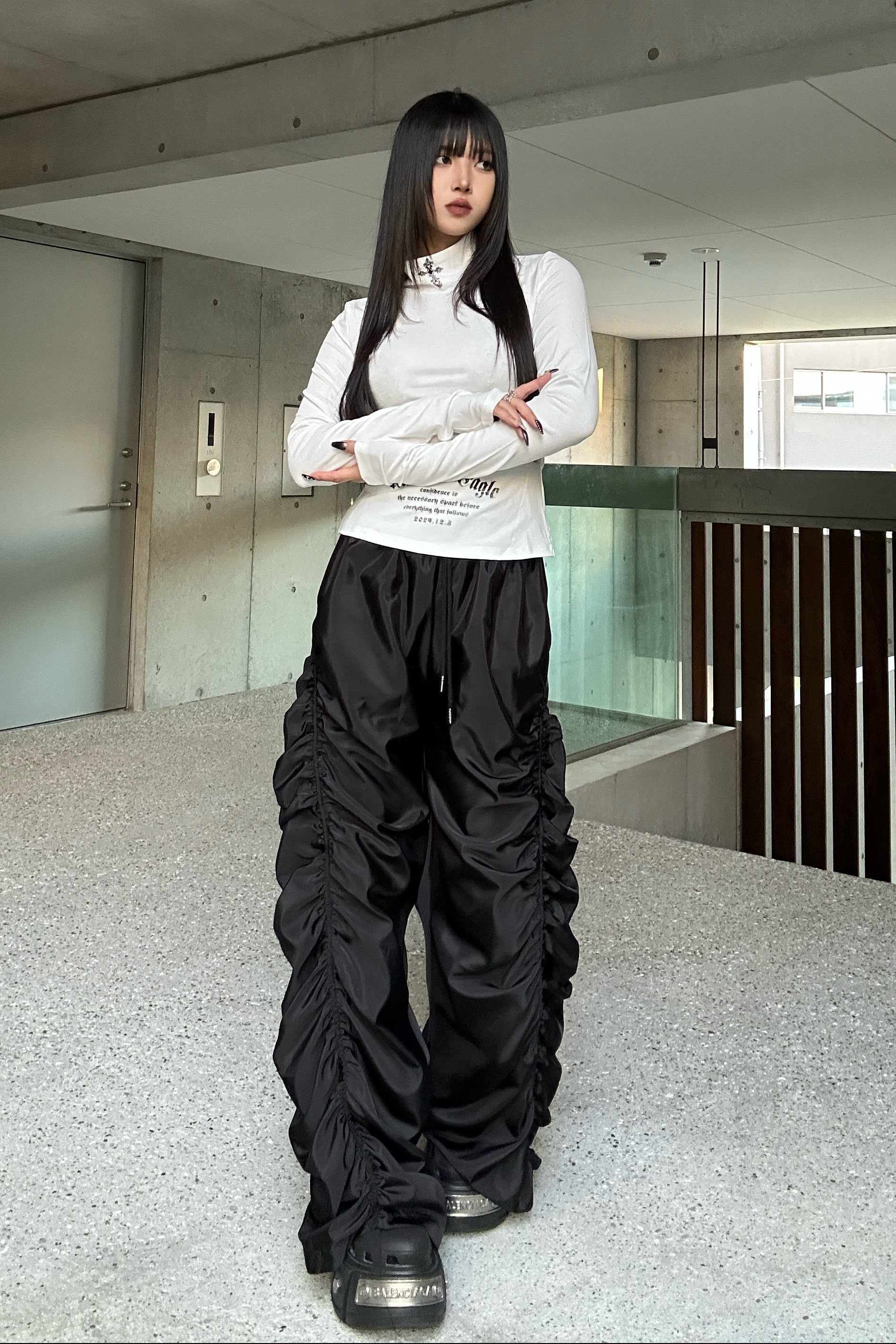 High Neck Gothic Top KSG21038