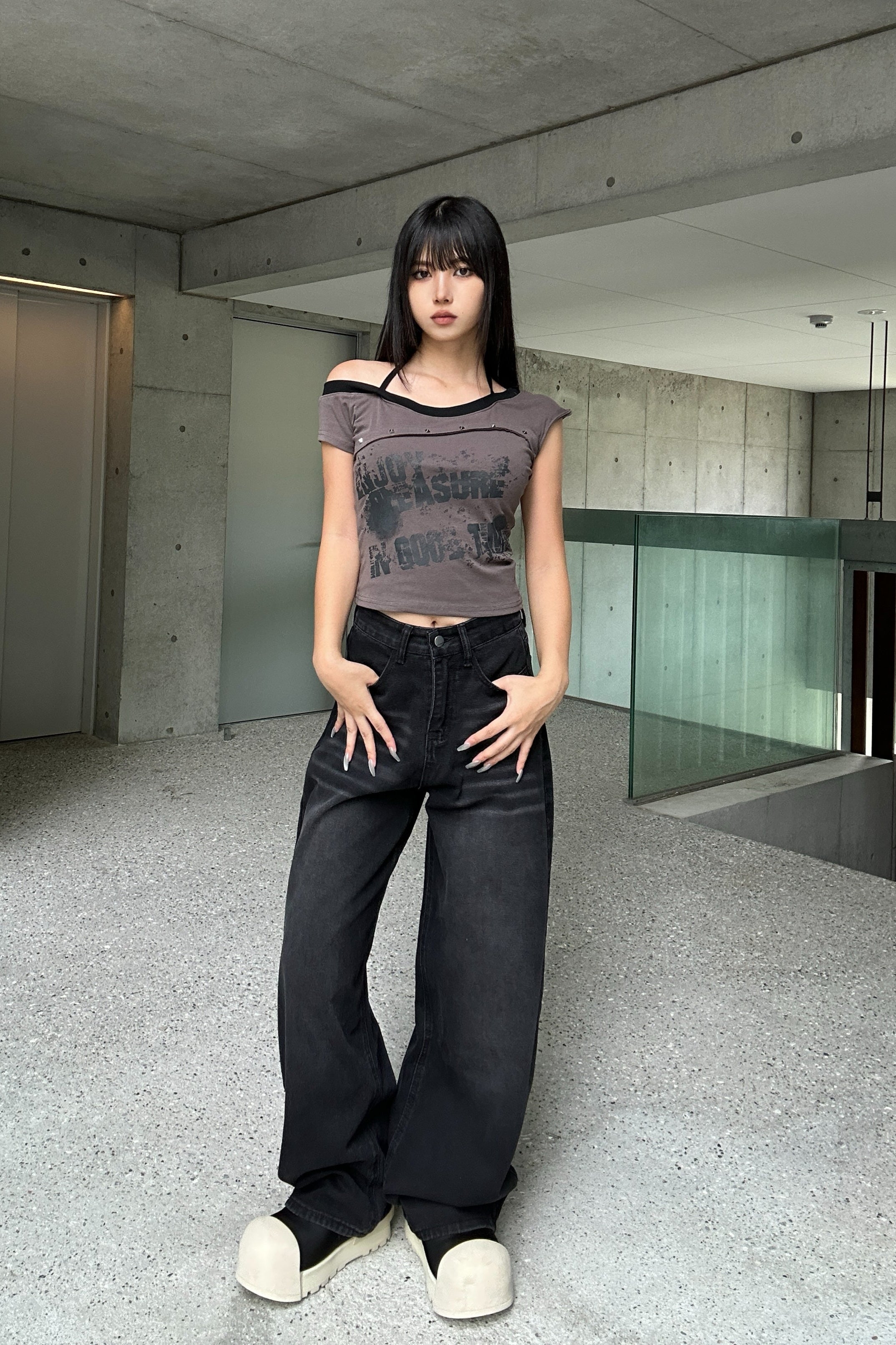 studs halter layered neck T KSG20914