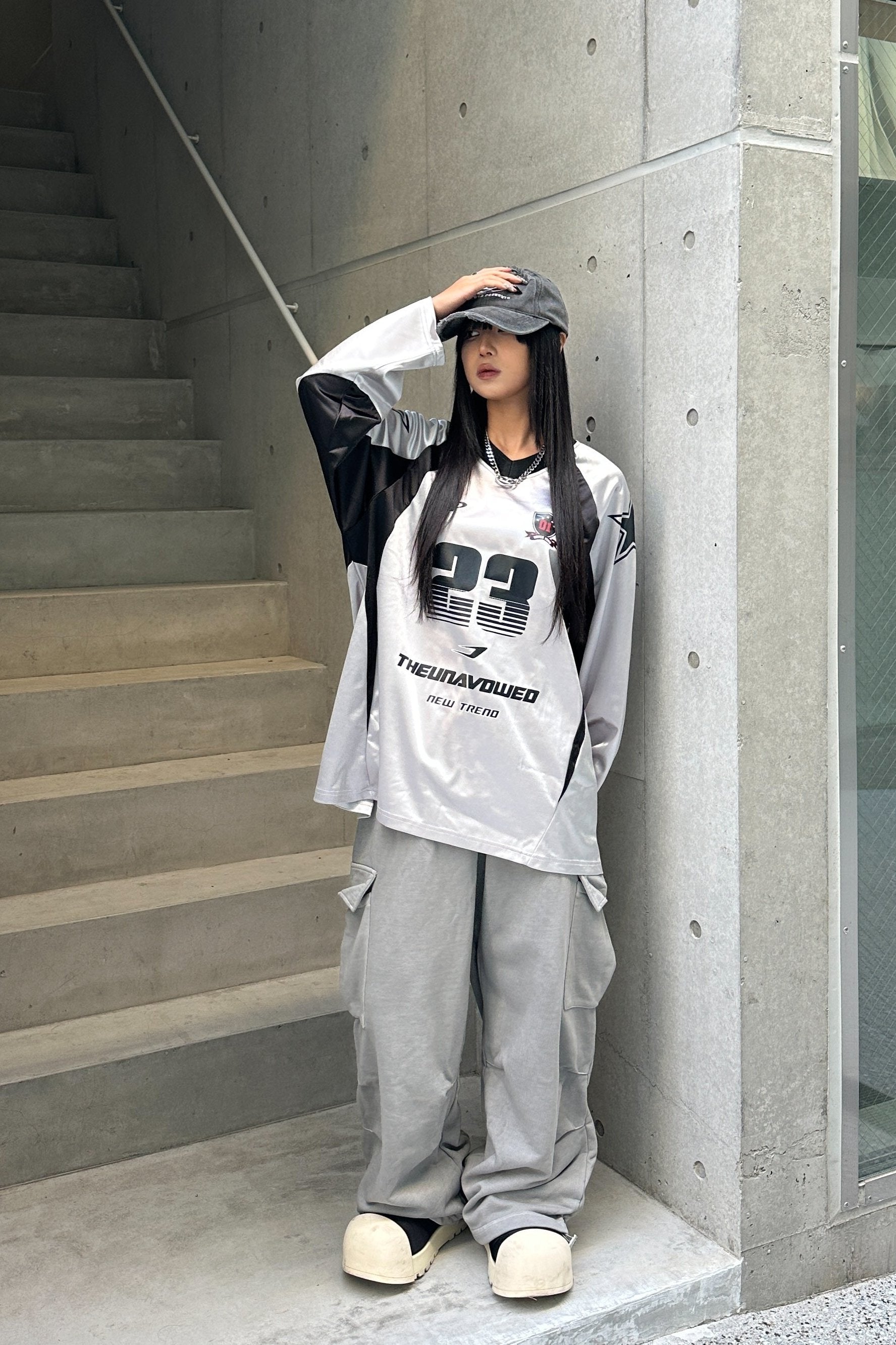 オーバーサイズシルバーユニフォームTシャツ KSG20707