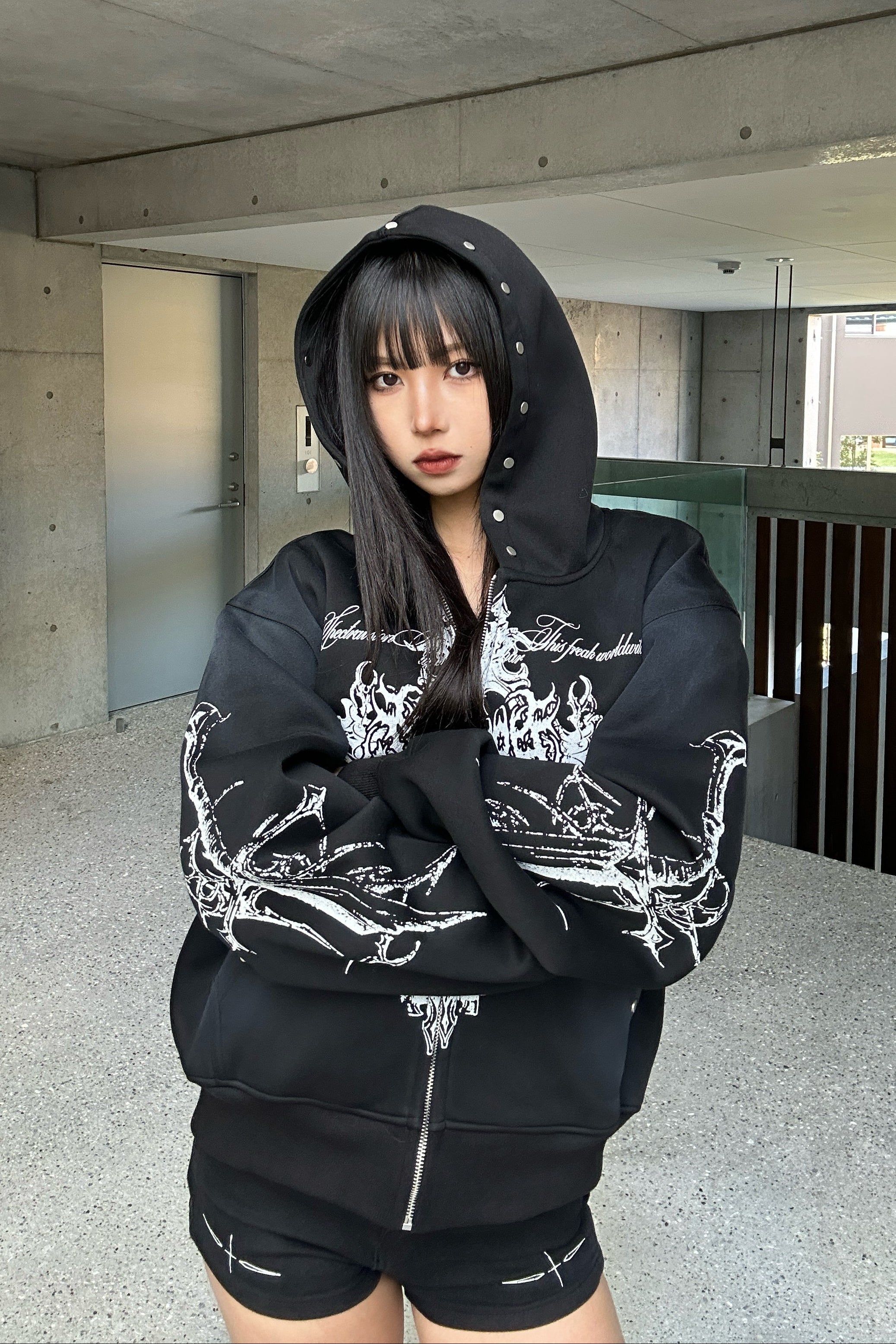 ウォッシュドクロスジップアップパーカー KSG21123