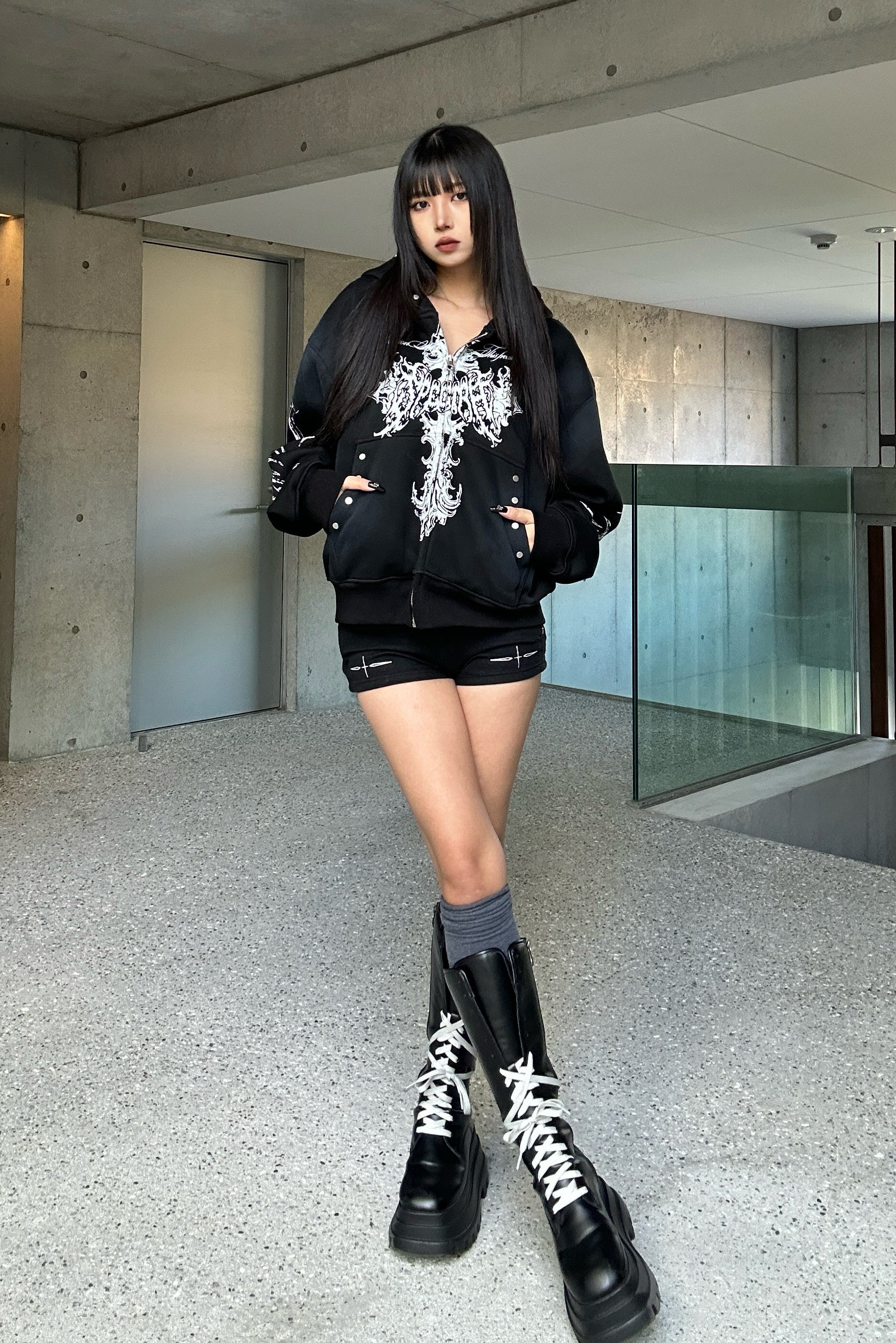 ウォッシュドクロスジップアップパーカー KSG21123