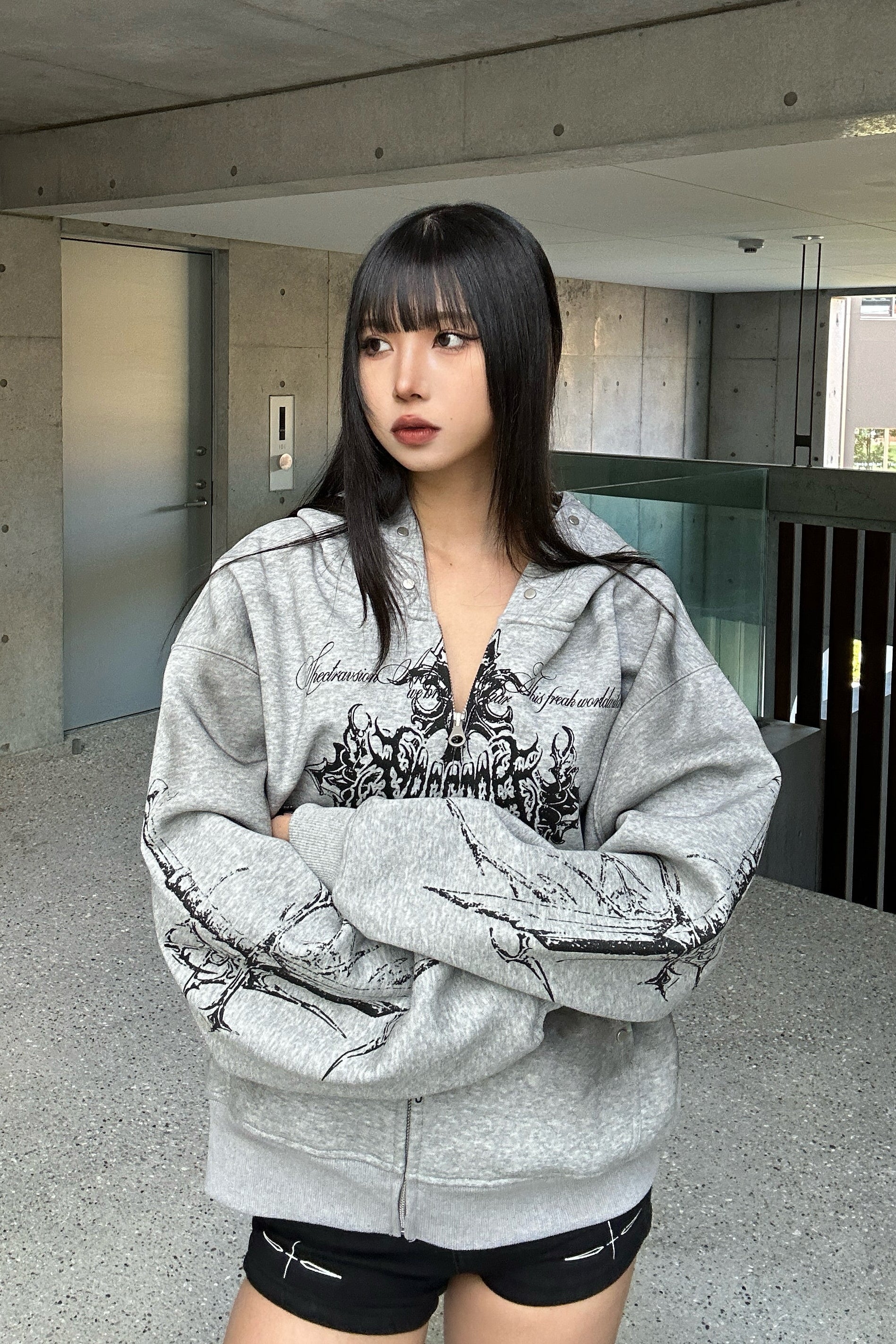 ウォッシュドクロスジップアップパーカー KSG21123