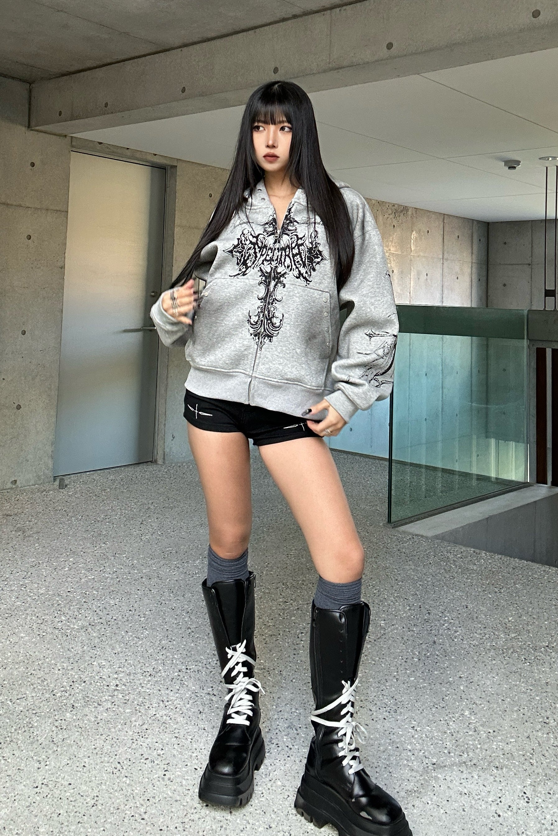 ウォッシュドクロスジップアップパーカー KSG21123