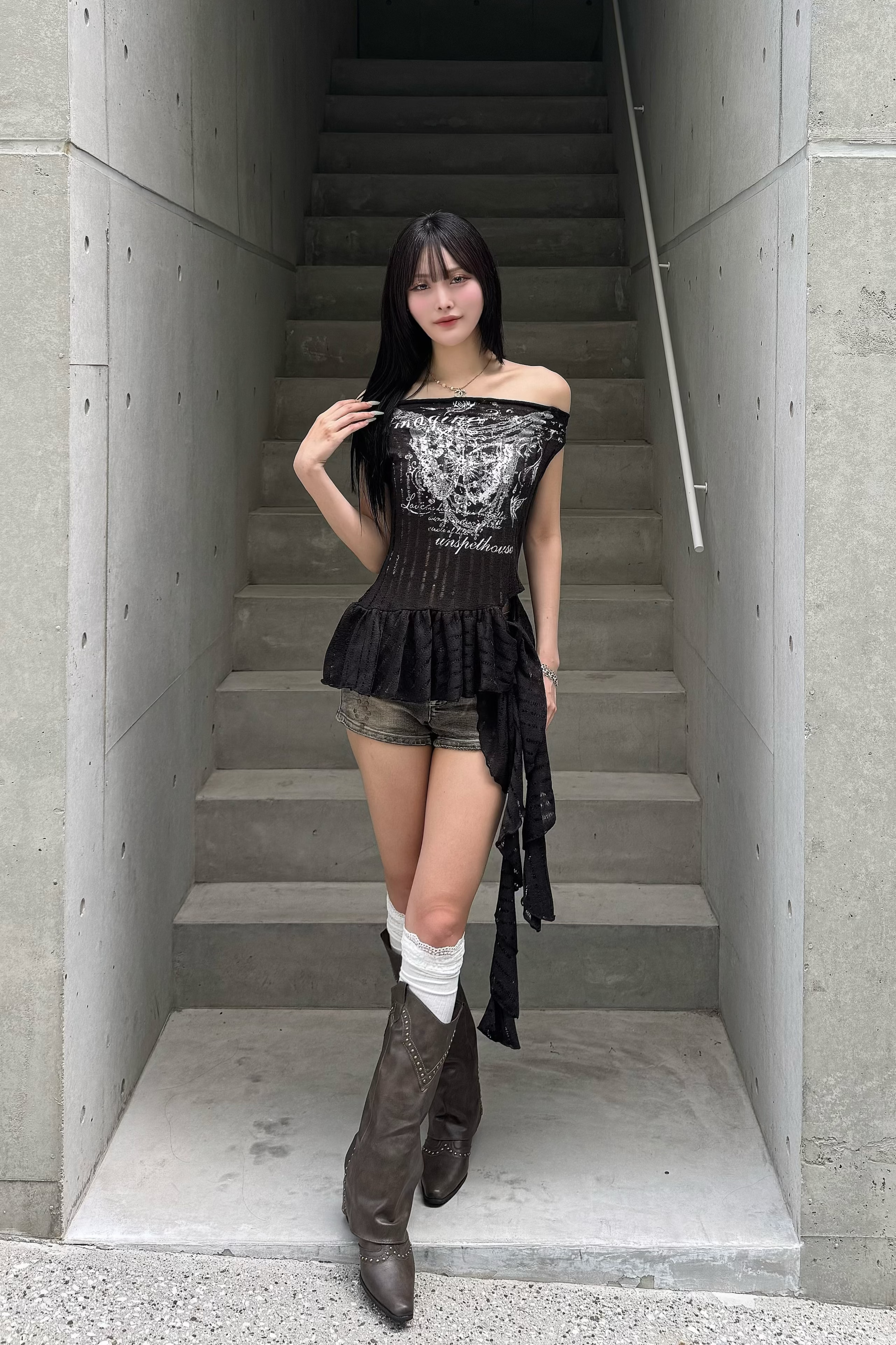 lace butterfly design  tops KSG20928