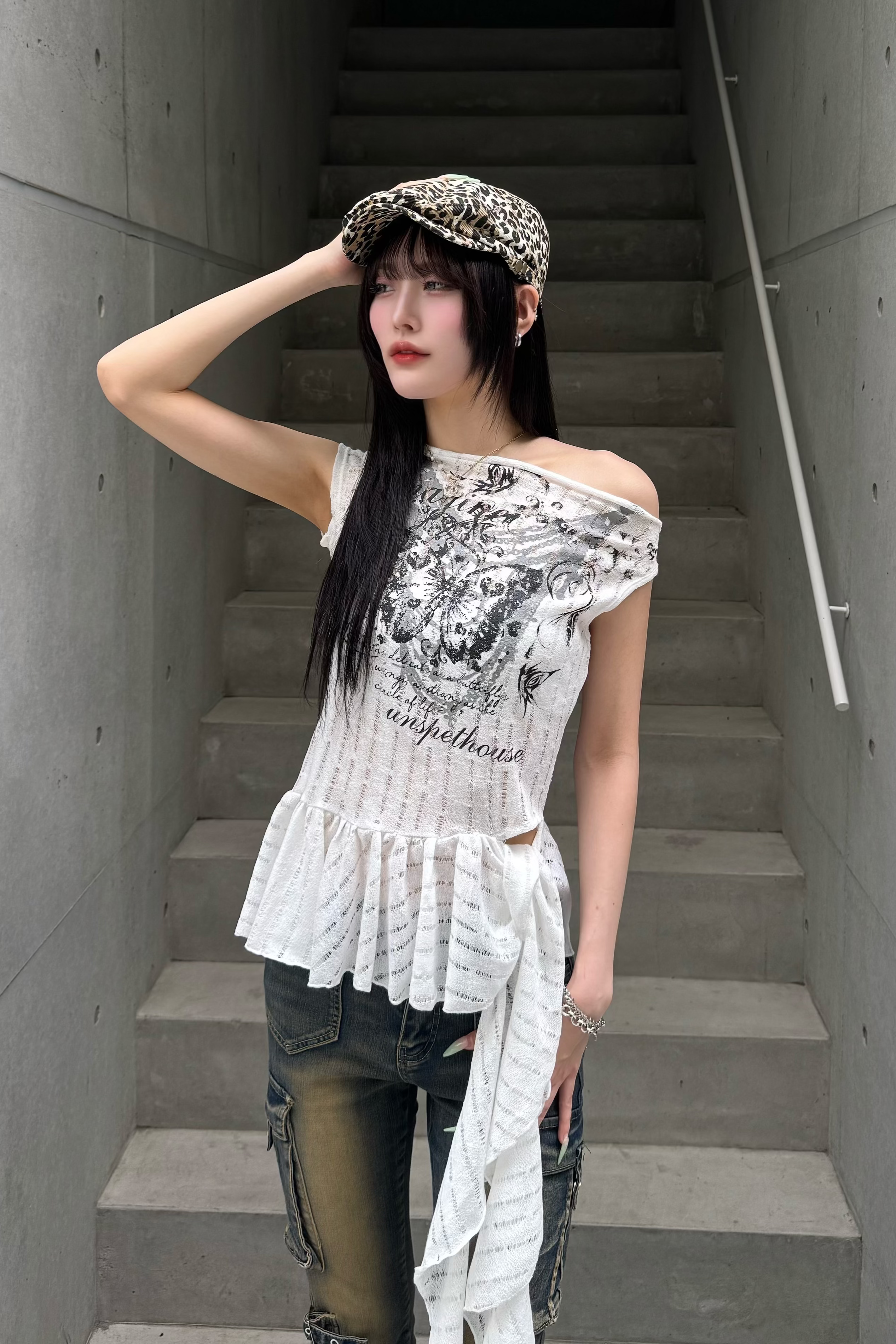 lace butterfly design  tops KSG20928