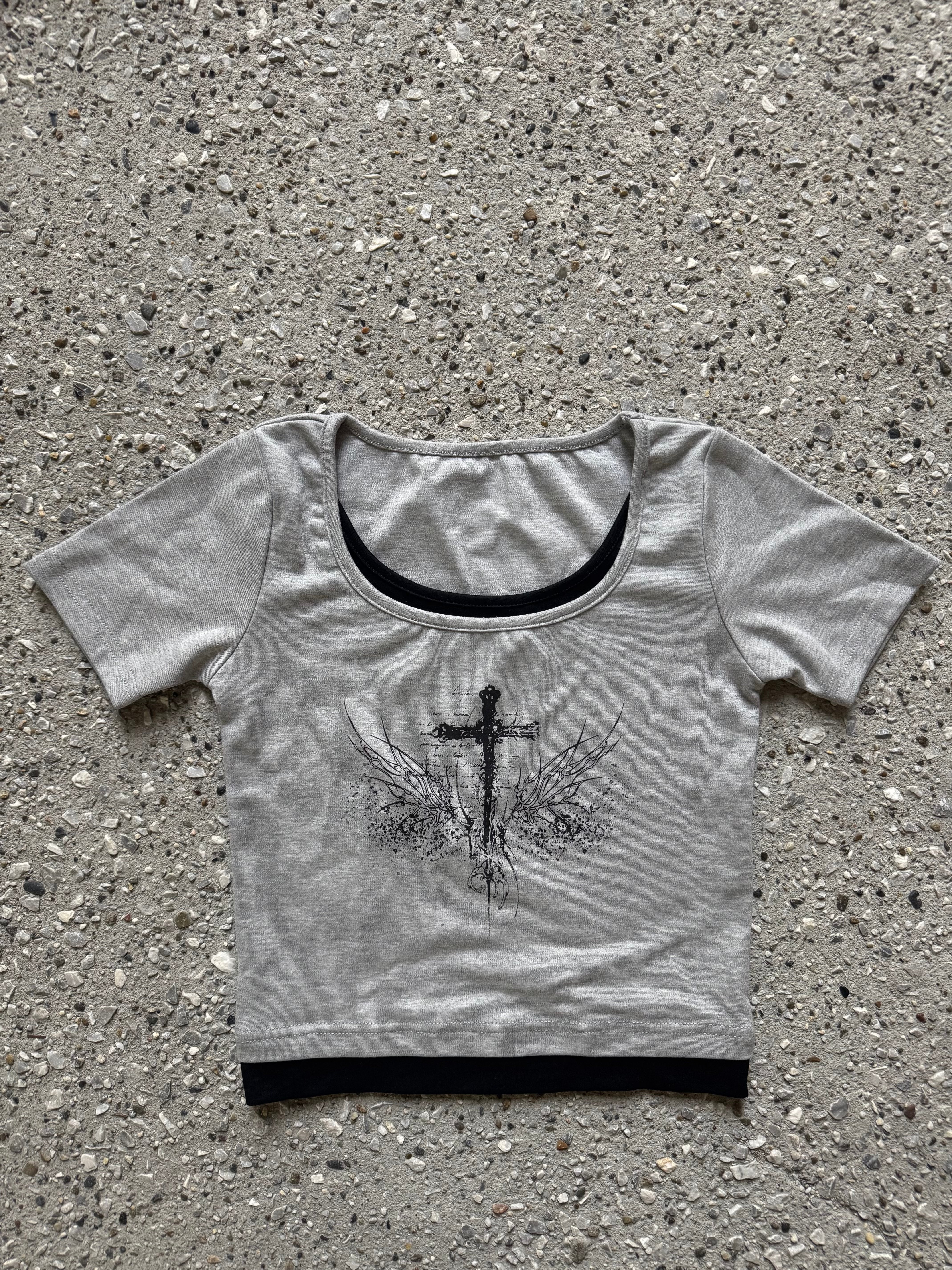 クロスデザインクロップドTシャツ KSG20940