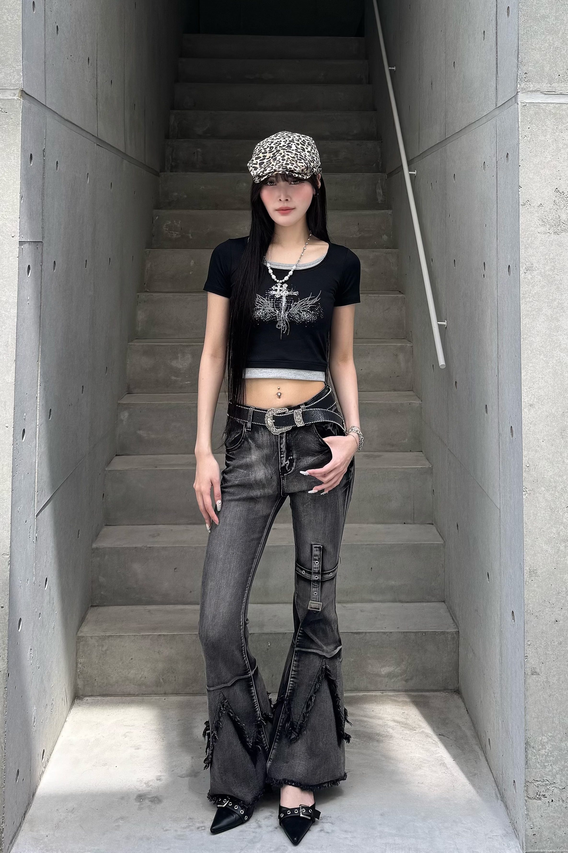 クロスデザインクロップドTシャツ KSG20940