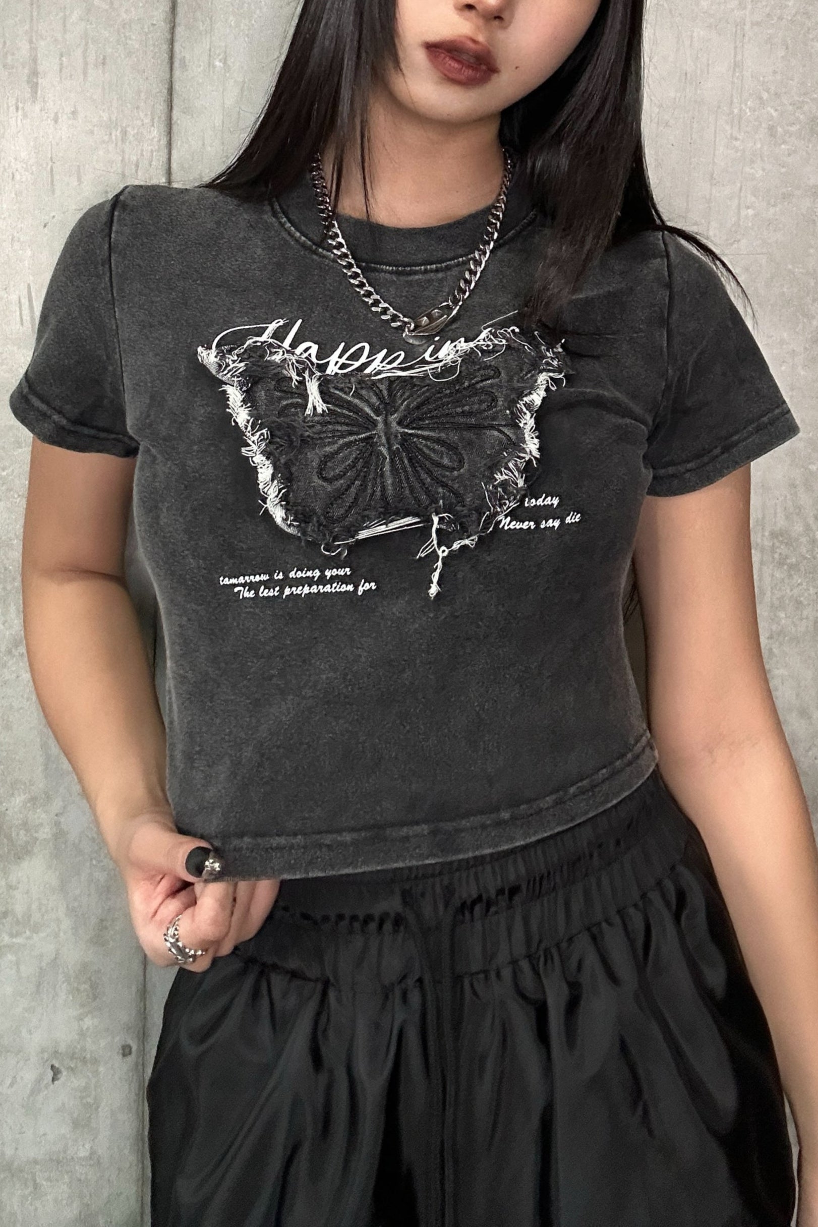 ヴィンテージバタフライクロップドTシャツ KSG20565