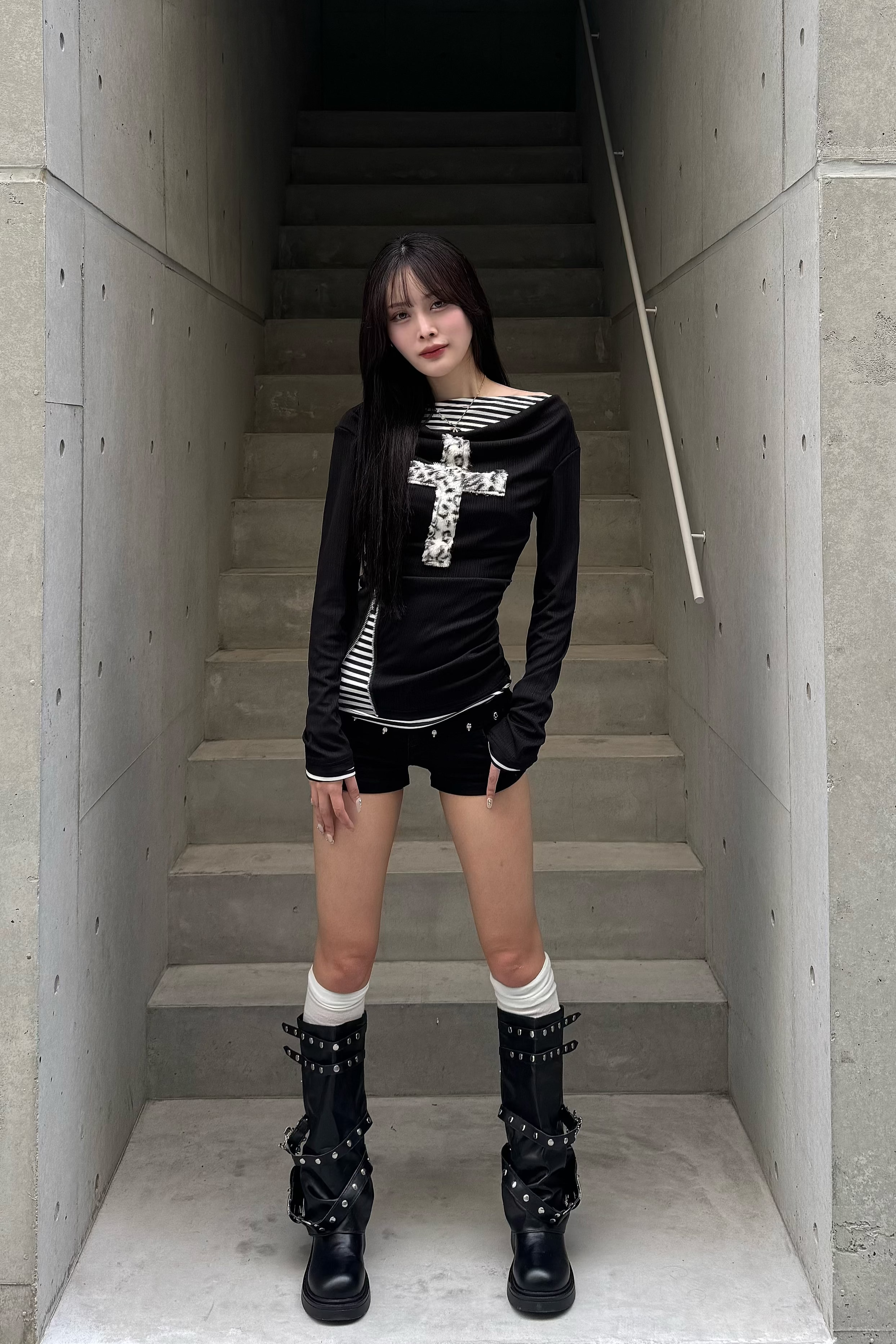 fuwafuwa zip layered top KSG20947