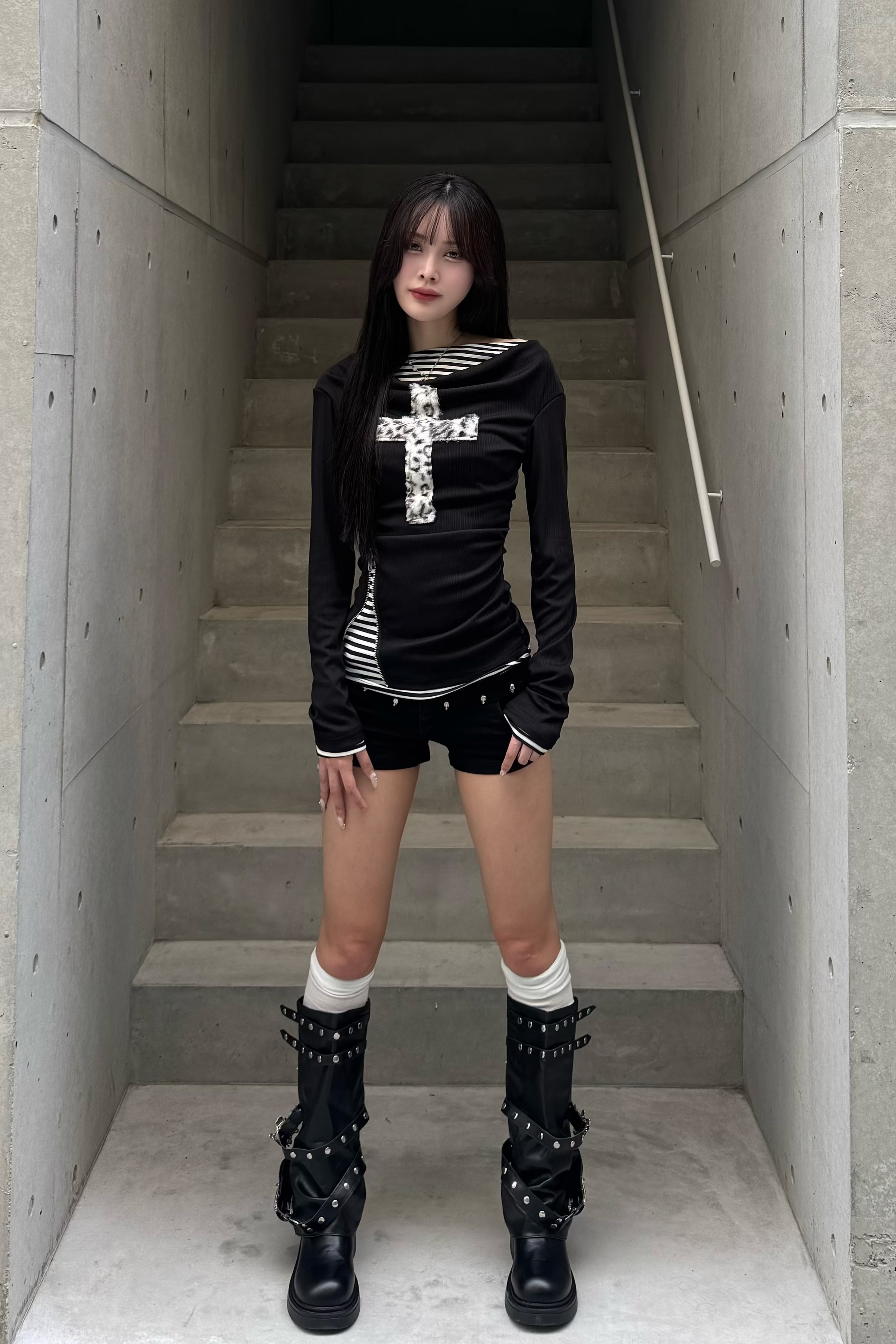 fuwafuwa zip layered top KSG20947