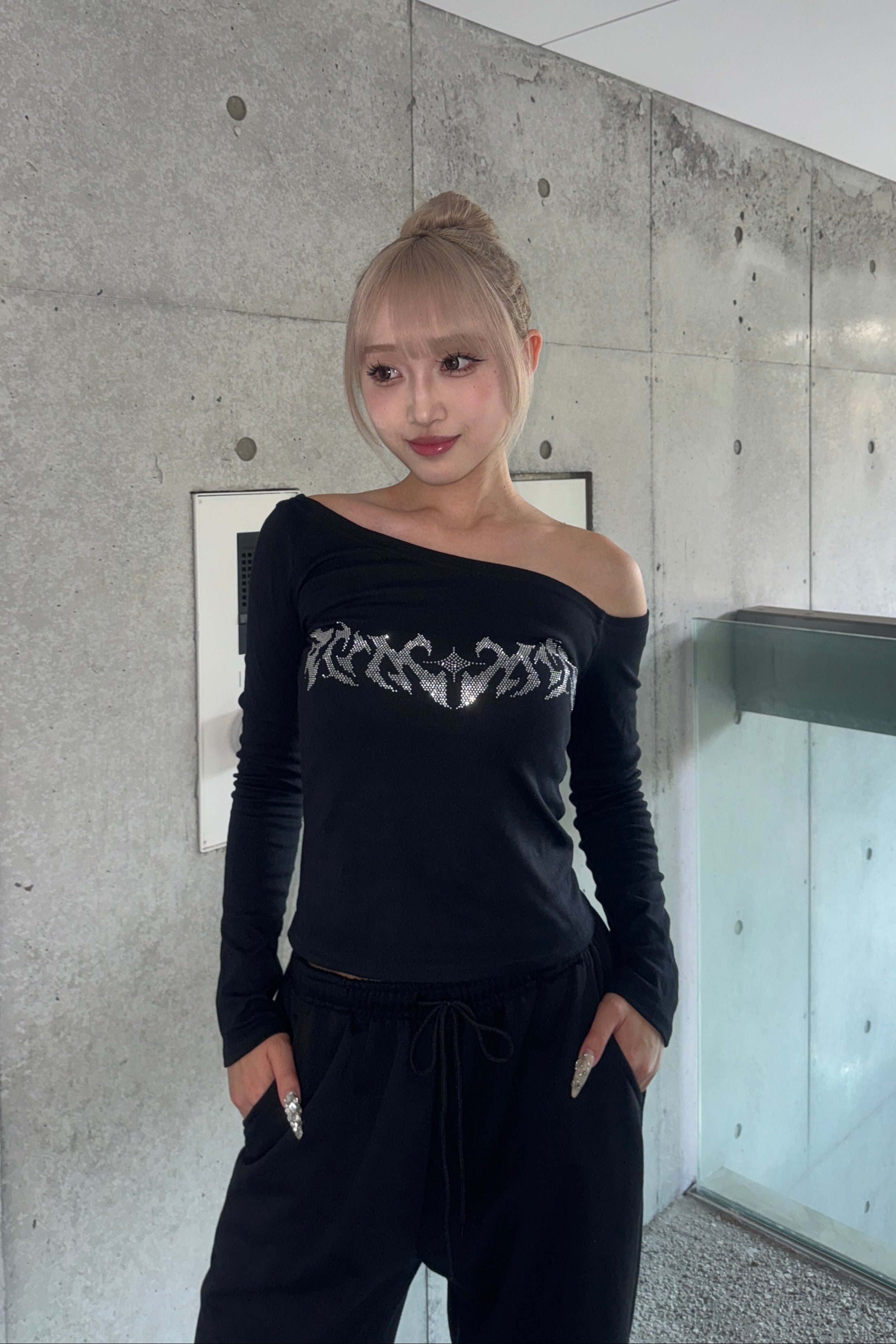 sparkstone one shoulder top KSG20935