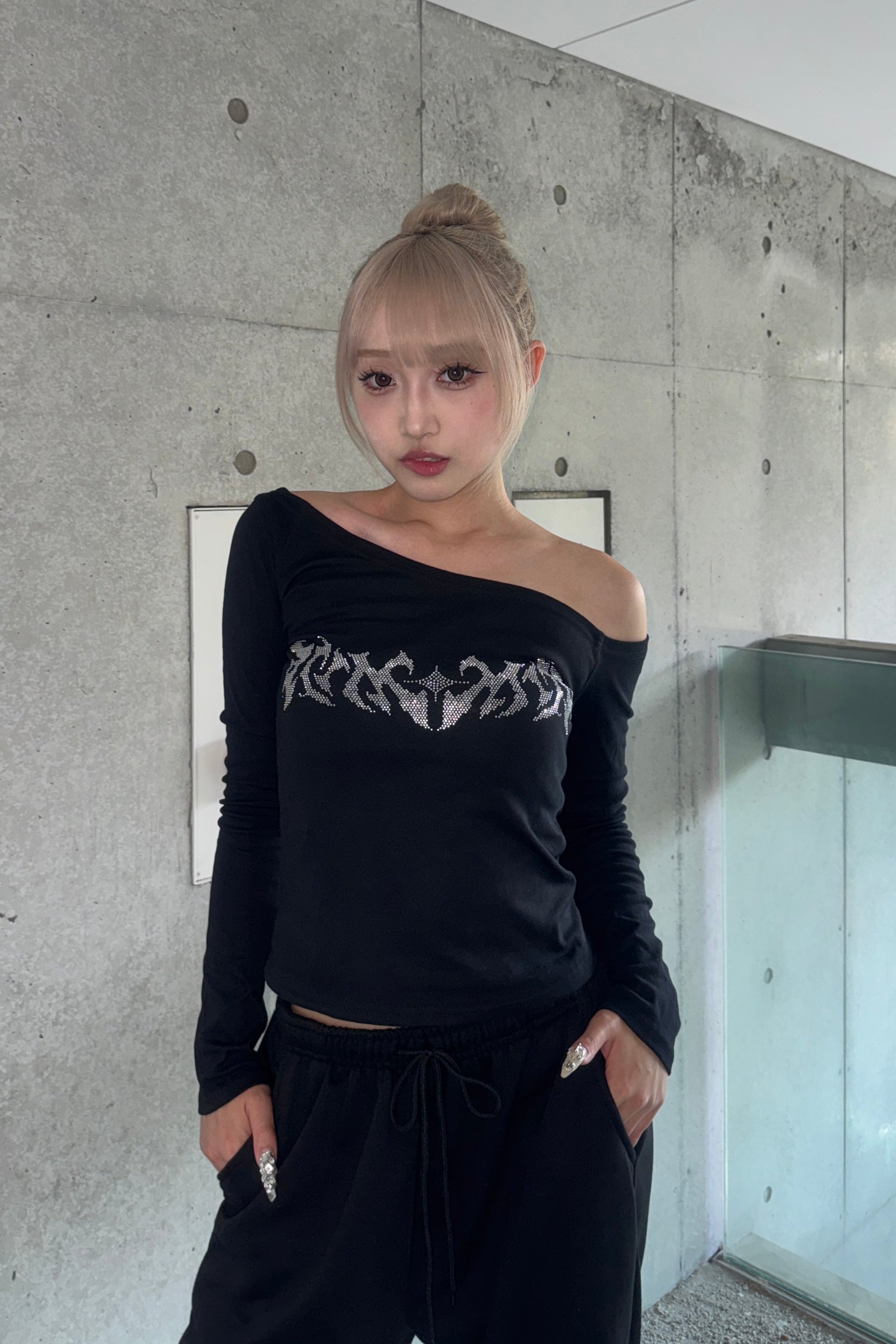 sparkstone one shoulder top KSG20935