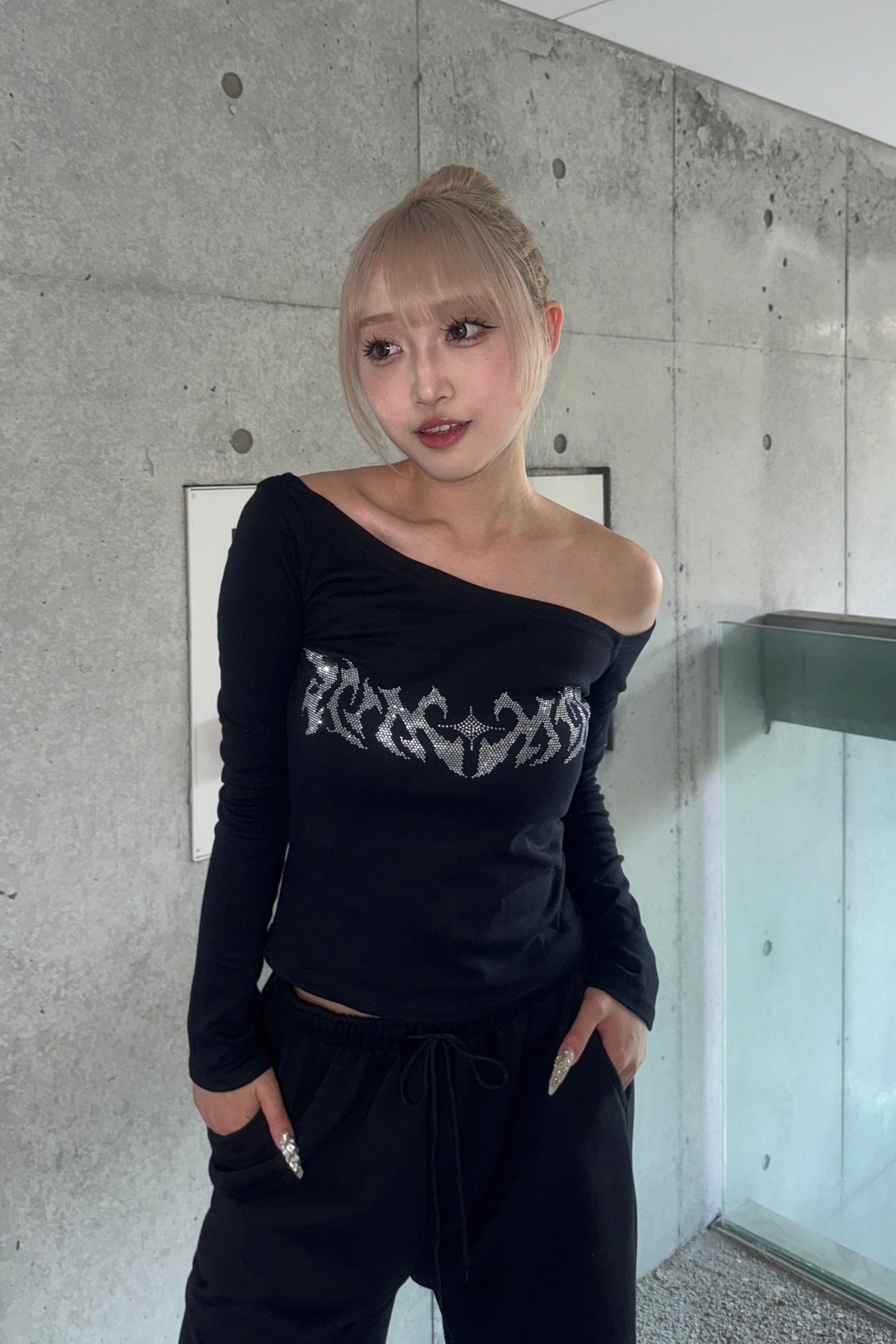 sparkstone one shoulder top KSG20935