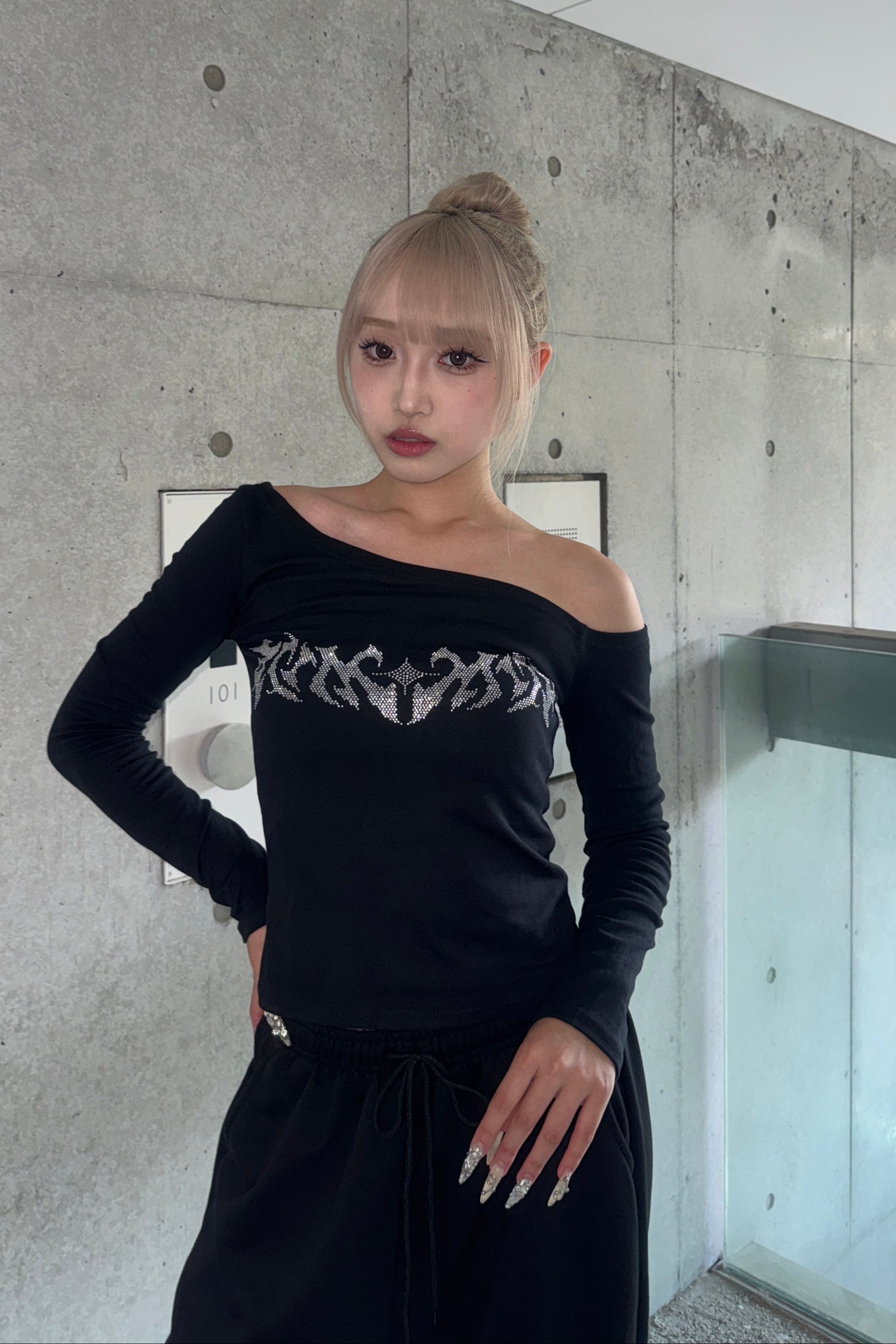sparkstone one shoulder top KSG20935