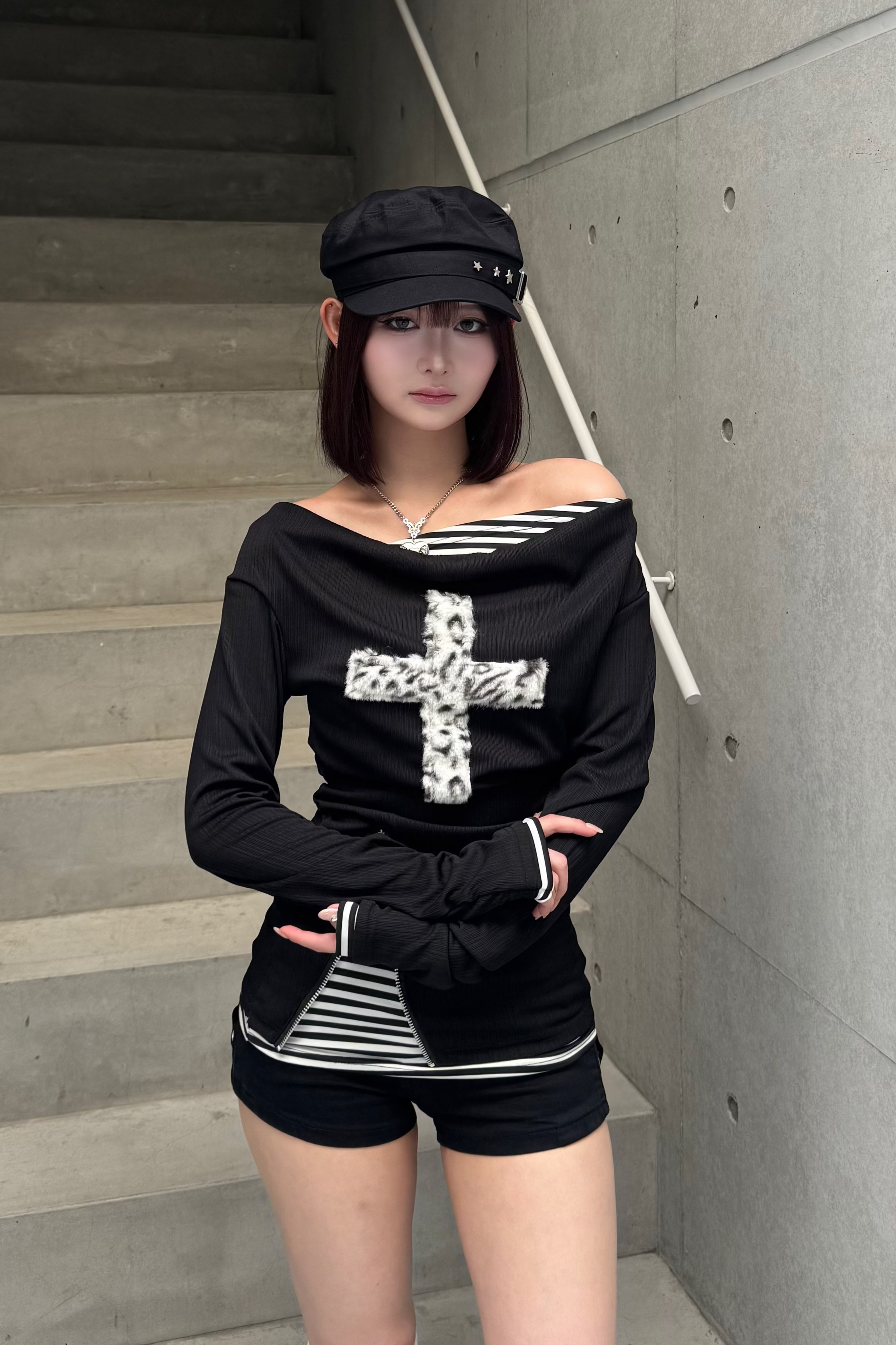 fuwafuwa zip layered top KSG20947