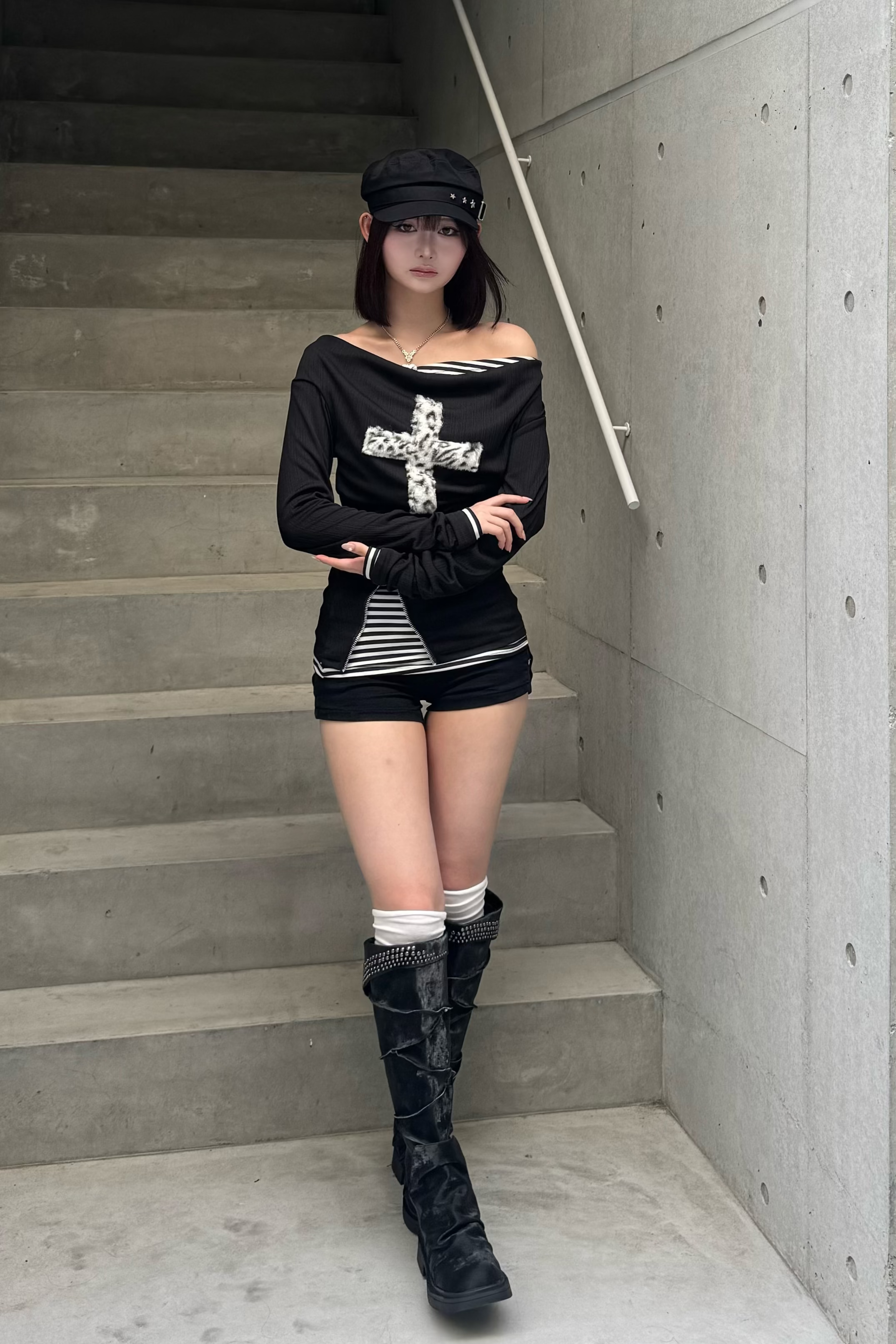 fuwafuwa zip layered top KSG20947