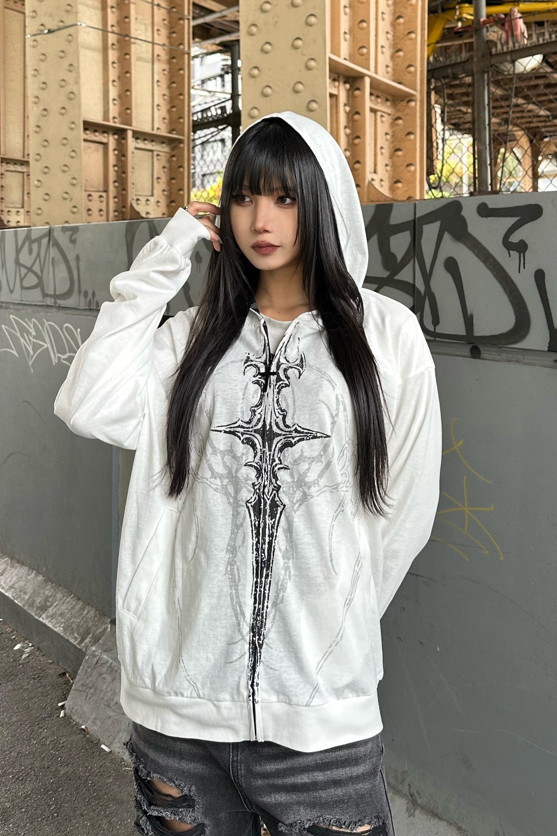 ボーダーライナーグラフィックパーカー KSG21150