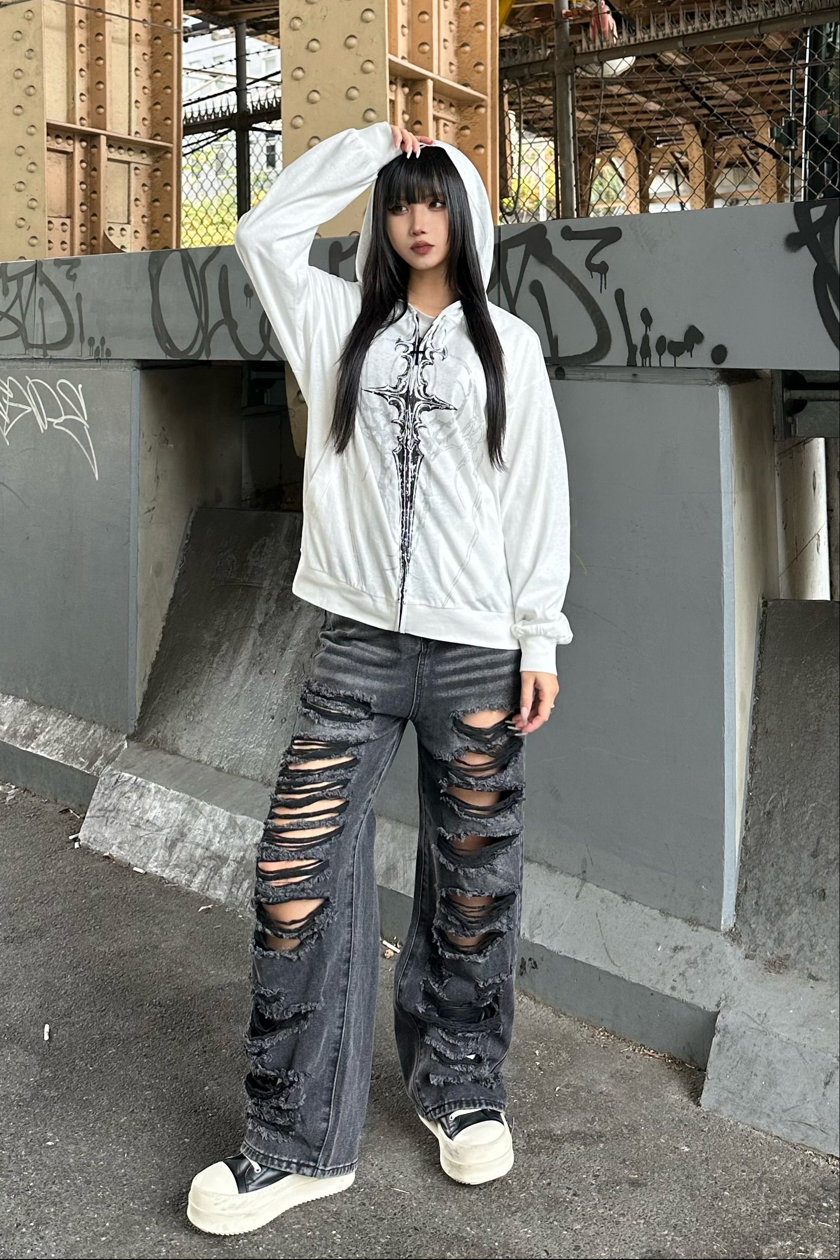 ボーダーライナーグラフィックパーカー KSG21150